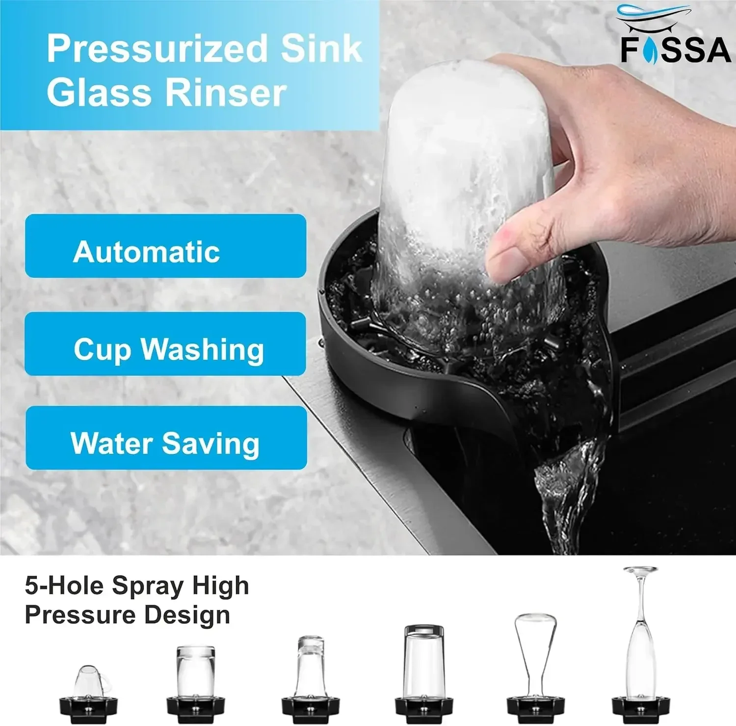 Smart Waterfall (30 x18 x 09 ) Inch 304 Stainless Steel Kitchen Sink Grey - Image 2