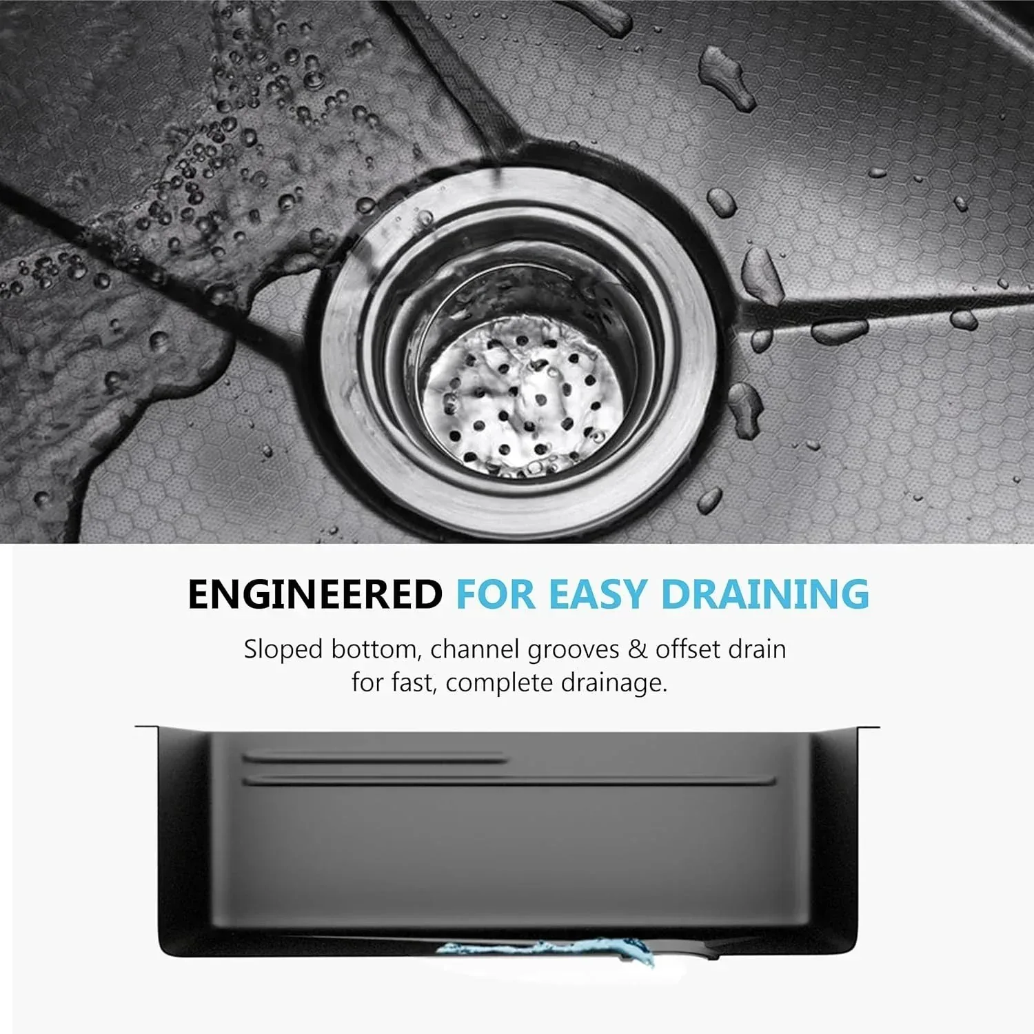 (30 x 18 x 10) Inch Black 304 Piano 2 keys Smart Kitchen Sink - Image 5