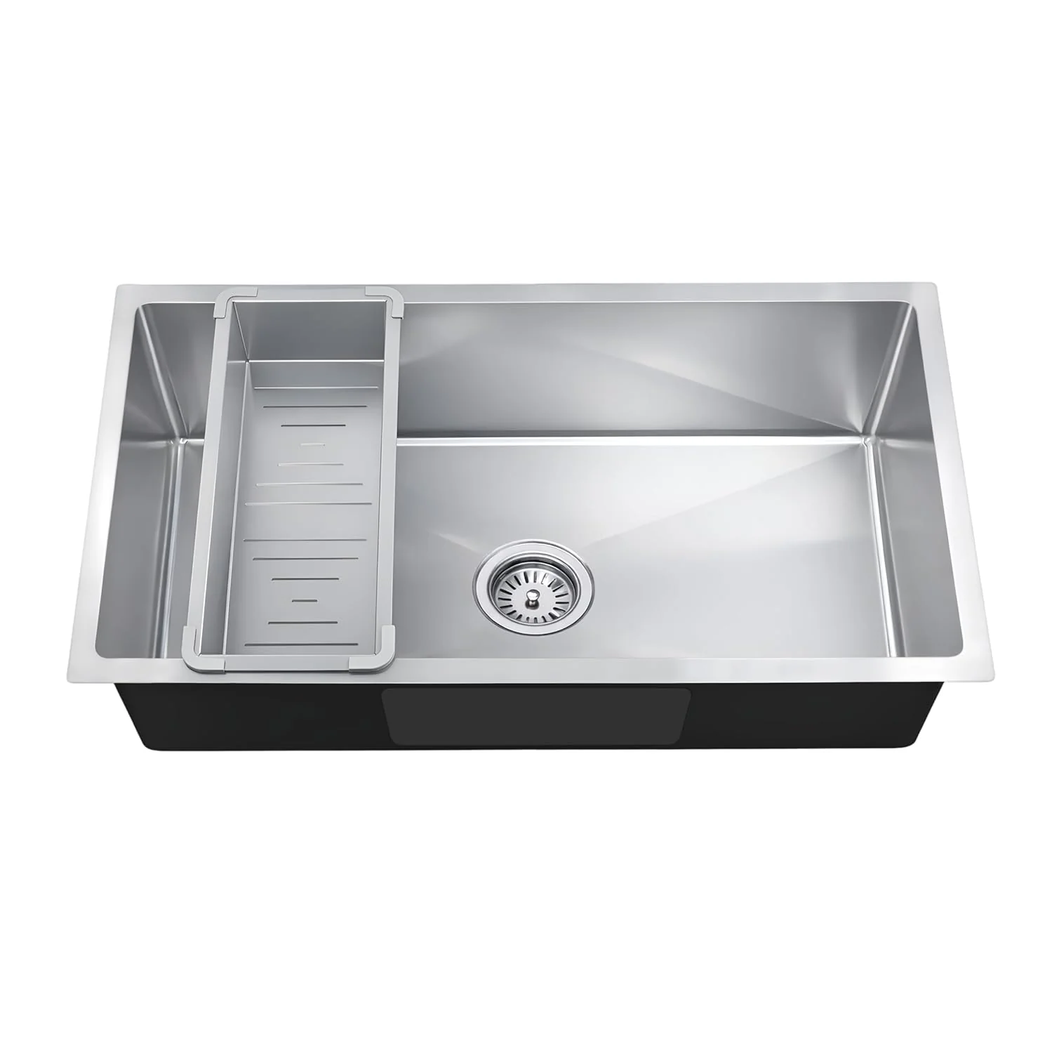 Aqua 304 Handmade (30 x 18 x 09 ) Inch SS Round Coupling Single Bowl Silver Kitchen Sink - Image 7