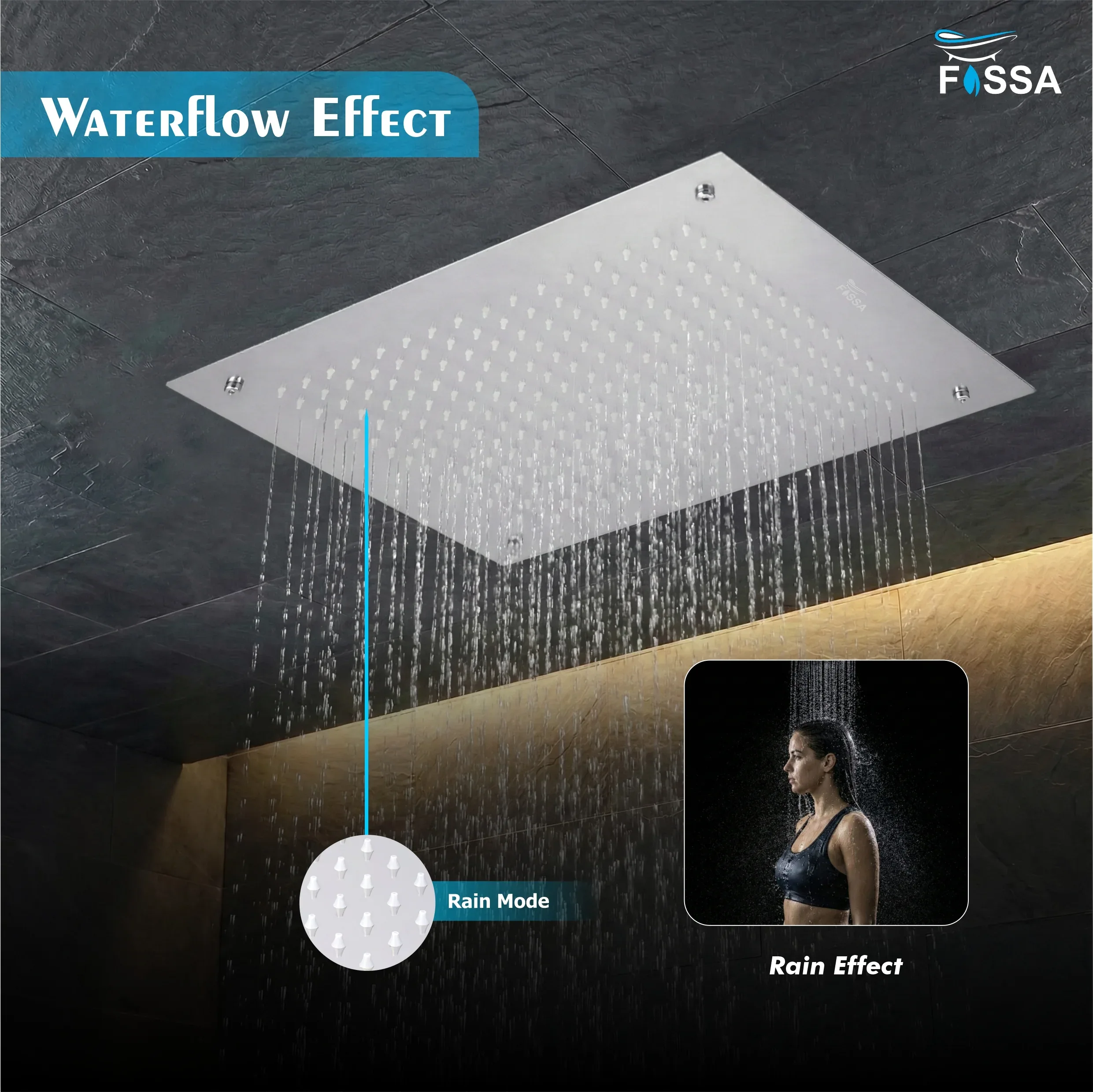 304 Stainless Steel Ceiling Overhead Shower (20x20 Inch) - Image 5