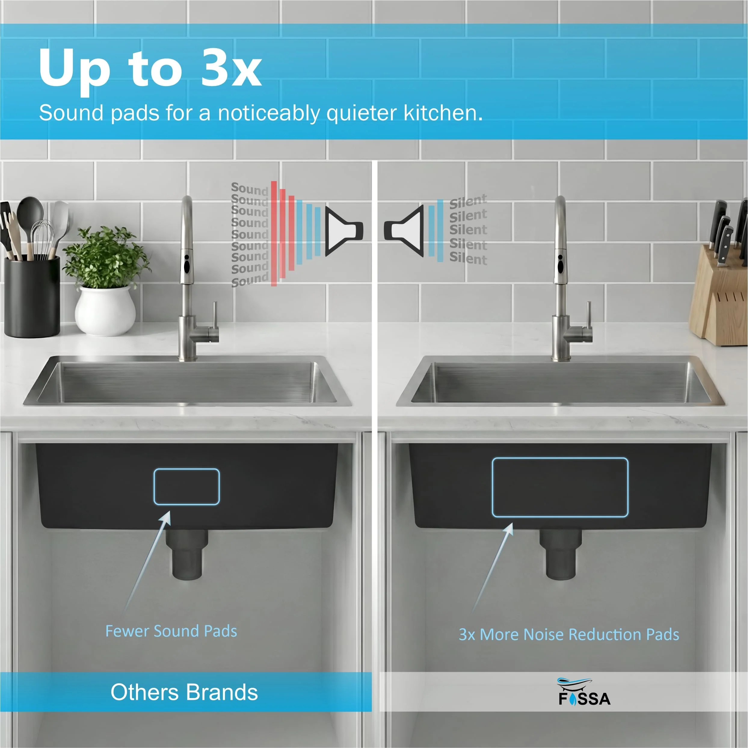 Aqua 304 Handmade (30 x 18 x 09 ) Inch SS Single Bowl Tap Hole Square Coupling Silver Kitchen Sink - Image 7