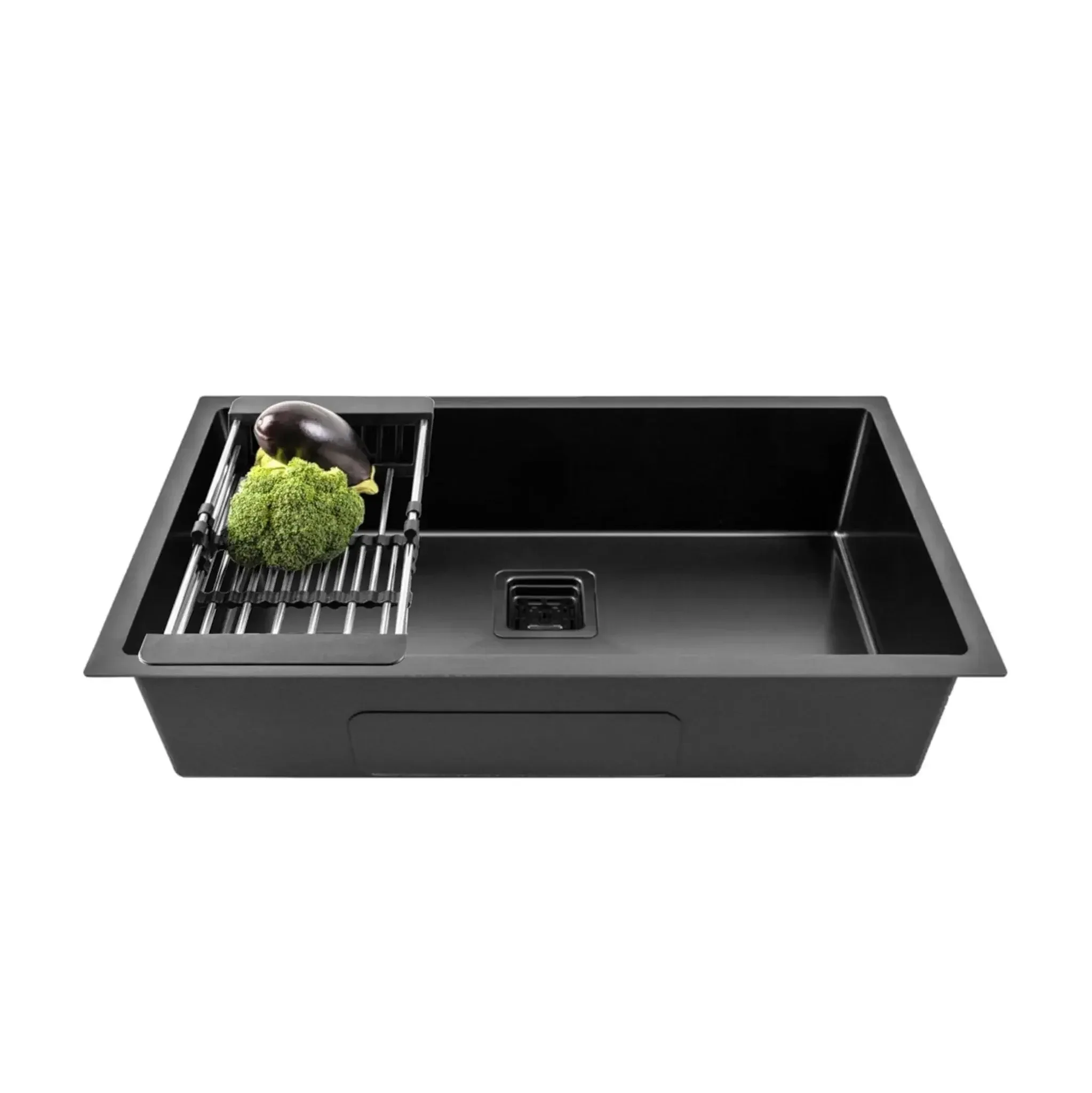 Premium Handmade (30 x 18 x 10) Inch Stainless Steel Single Bowl Black Kitchen Sink