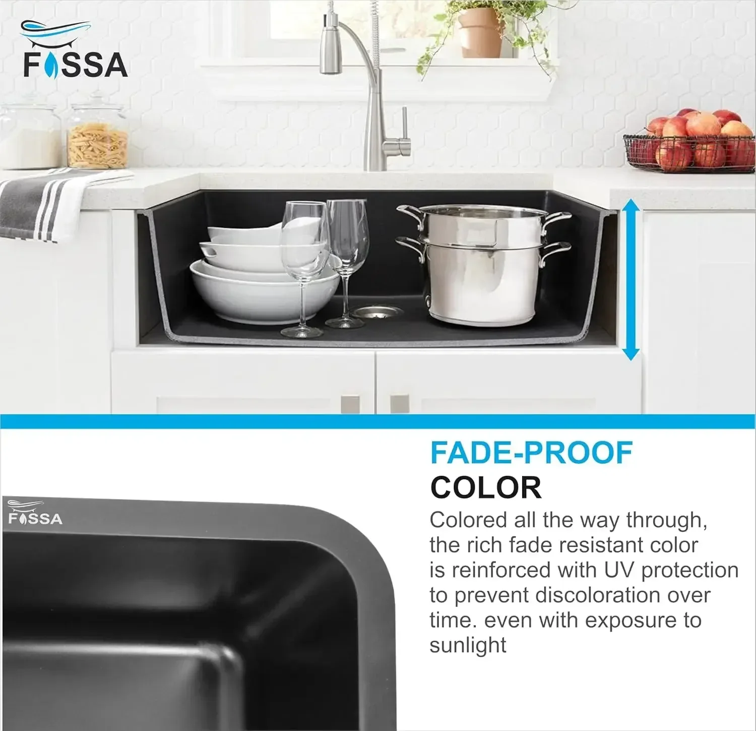 Quartz Kitchen Sink Single Bowl Black (31×19x9 Inches) – 10-Year Warranty - Image 5