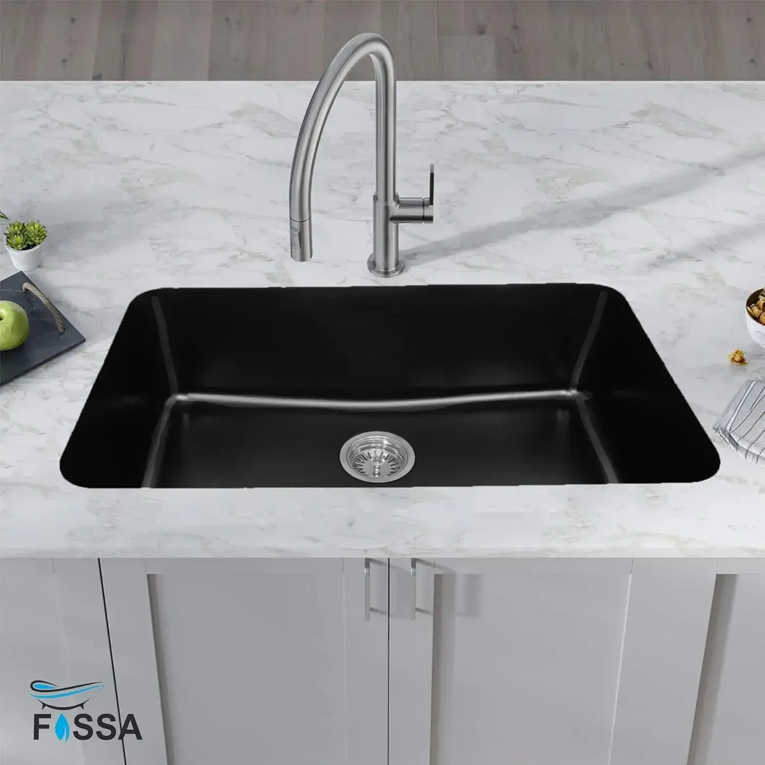 Quartz Kitchen Sink Single Bowl Black (31×19x9 Inches) – 10-Year Warranty - Image 7