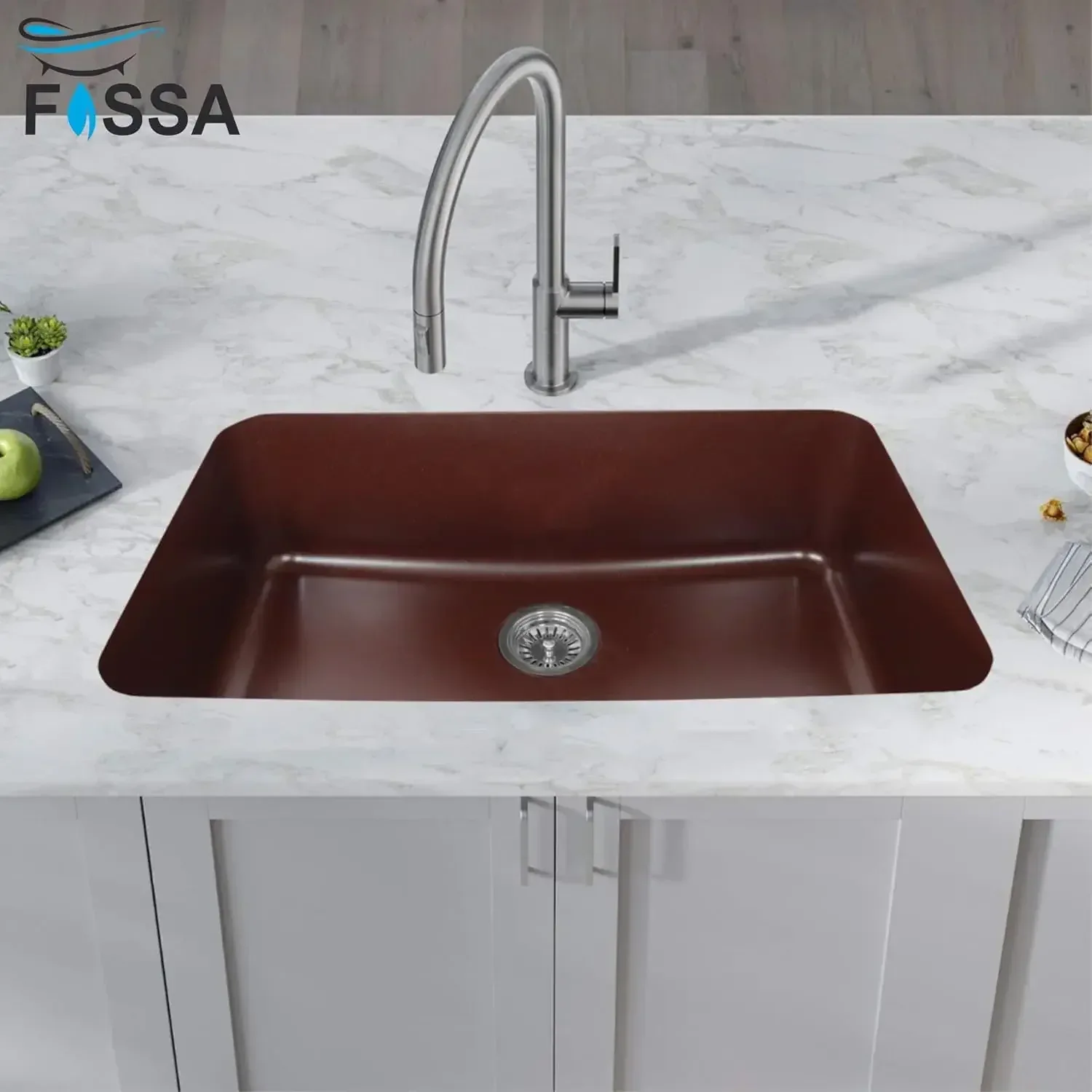 Quartz Kitchen Sink Single Bowl  Brown (31×19x9 Inches) – 10-Year Warranty - Image 6