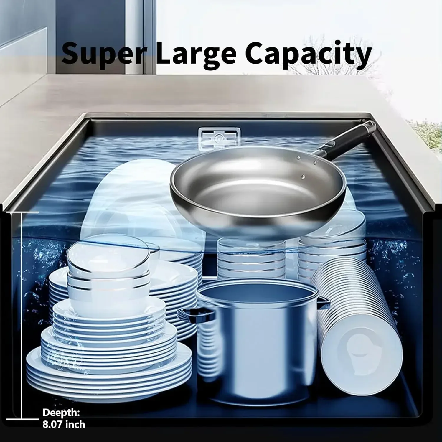 Smart Waterfall (32 x 18 x 10 ) Inch Premium Stainless Steel Kitchen Sink Black - Image 9