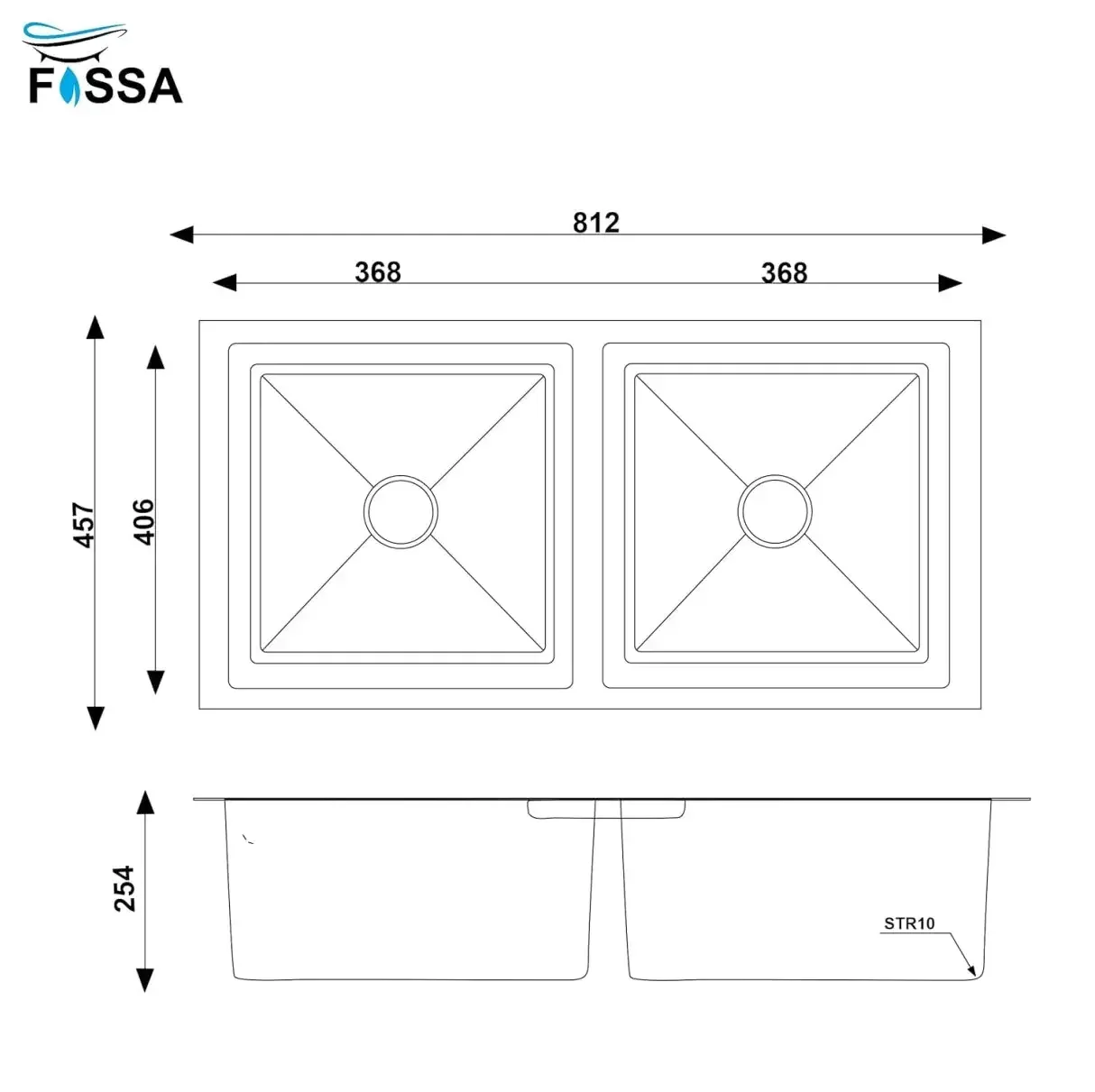 Premium Handmade (32x 18x 10) Inch Double Bowl Silver Round Stainless Steel Kitchen Sink - Image 2