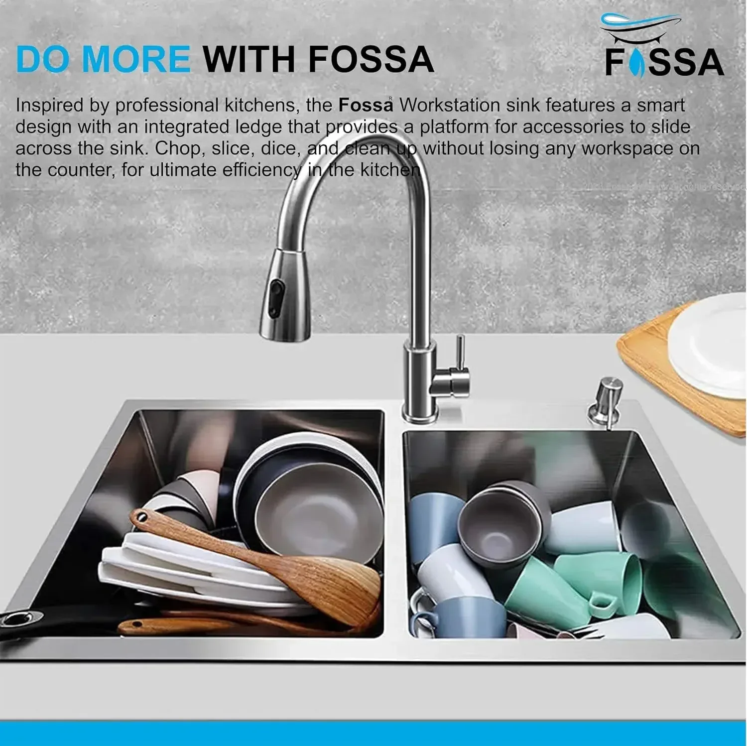 304 Handmade (32x18x10) Inch Stainless Steel Double Bowl Silver Kitchen Sink With Tap Hole - Image 4