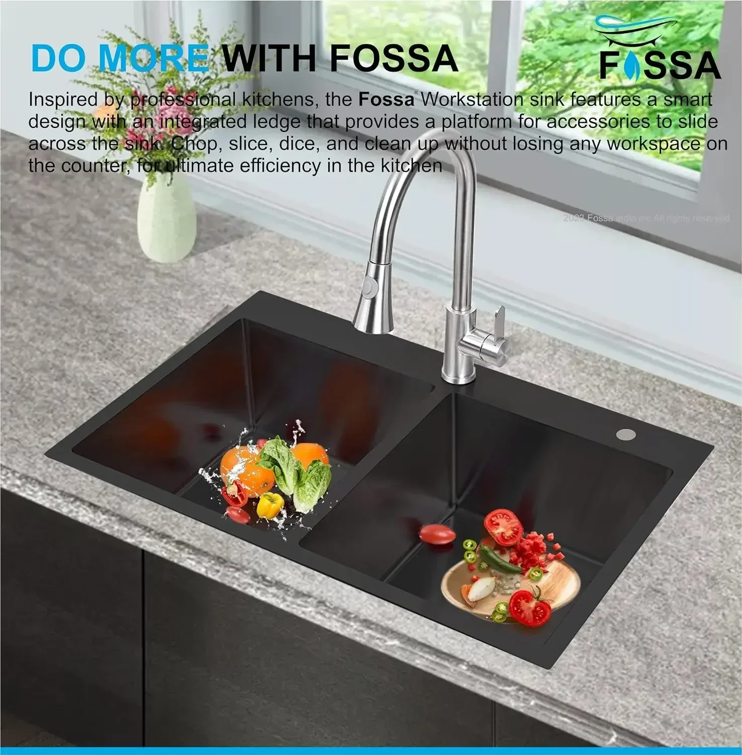 304 Handmade (32x18x10) Inch Stainless Steel Double Bowl Black Kitchen Sink With Tap Hole - Image 3