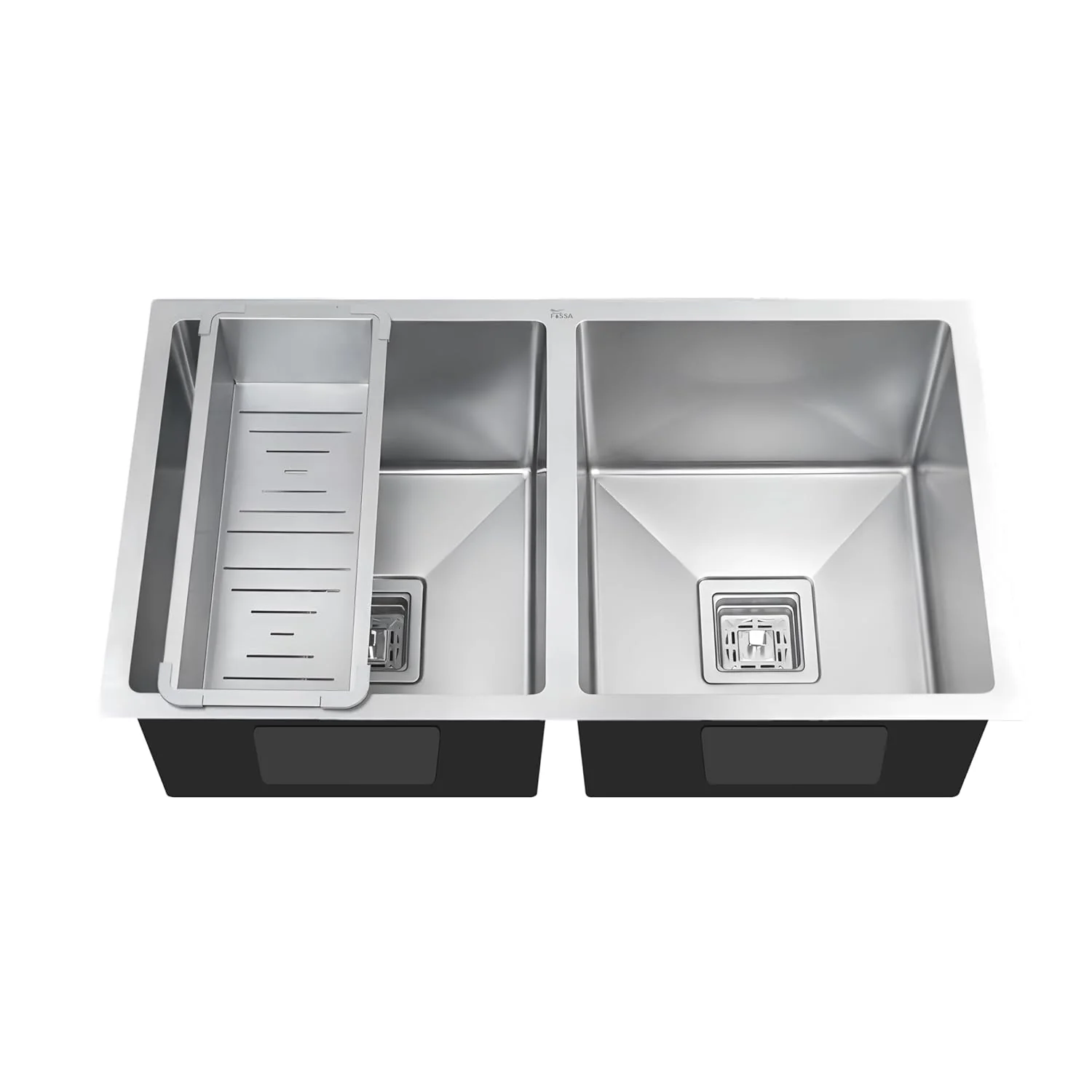 Aqua 304 Handmade ( 32"x18"x09" ) Inch SS Double Bowl Square Coupling Silver Kitchen Sink - Image 7