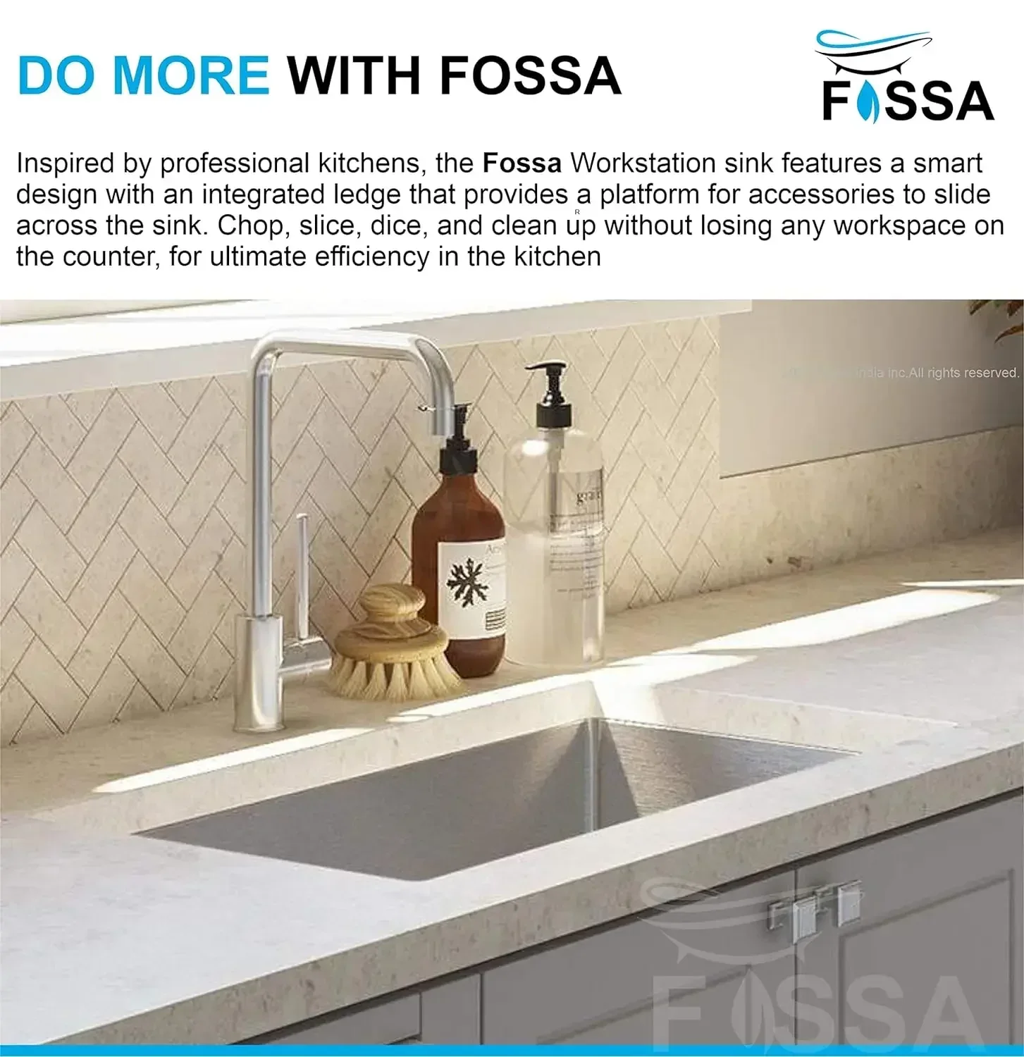 304 Handmade (32 x 20 x 10) Inch Stainless Steel Single Bowl Silver Kitchen Sink - Image 4