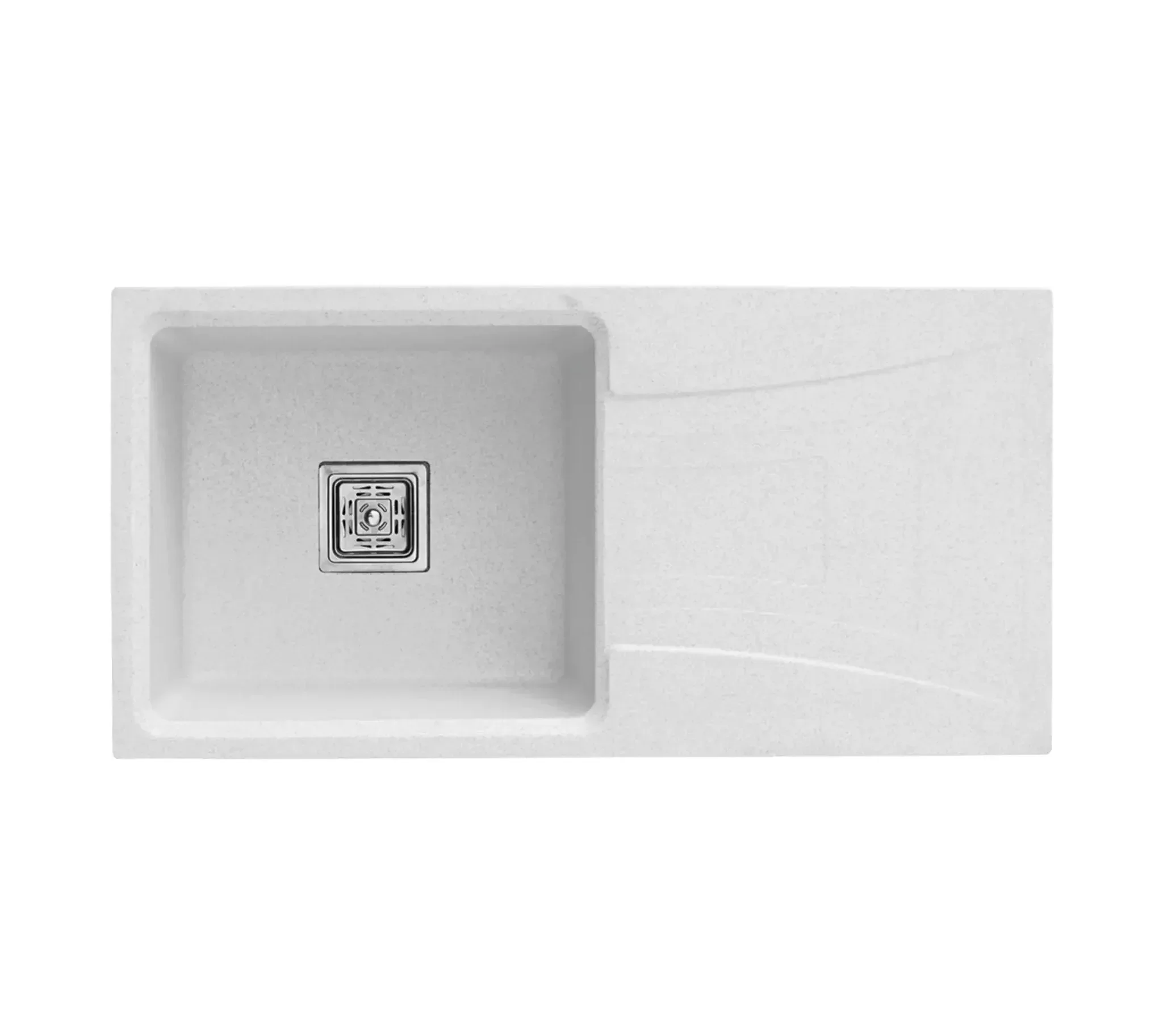 Quartz Kitchen Sink With Drain Board White (36×18x9 Inches) – 10-Year Warranty