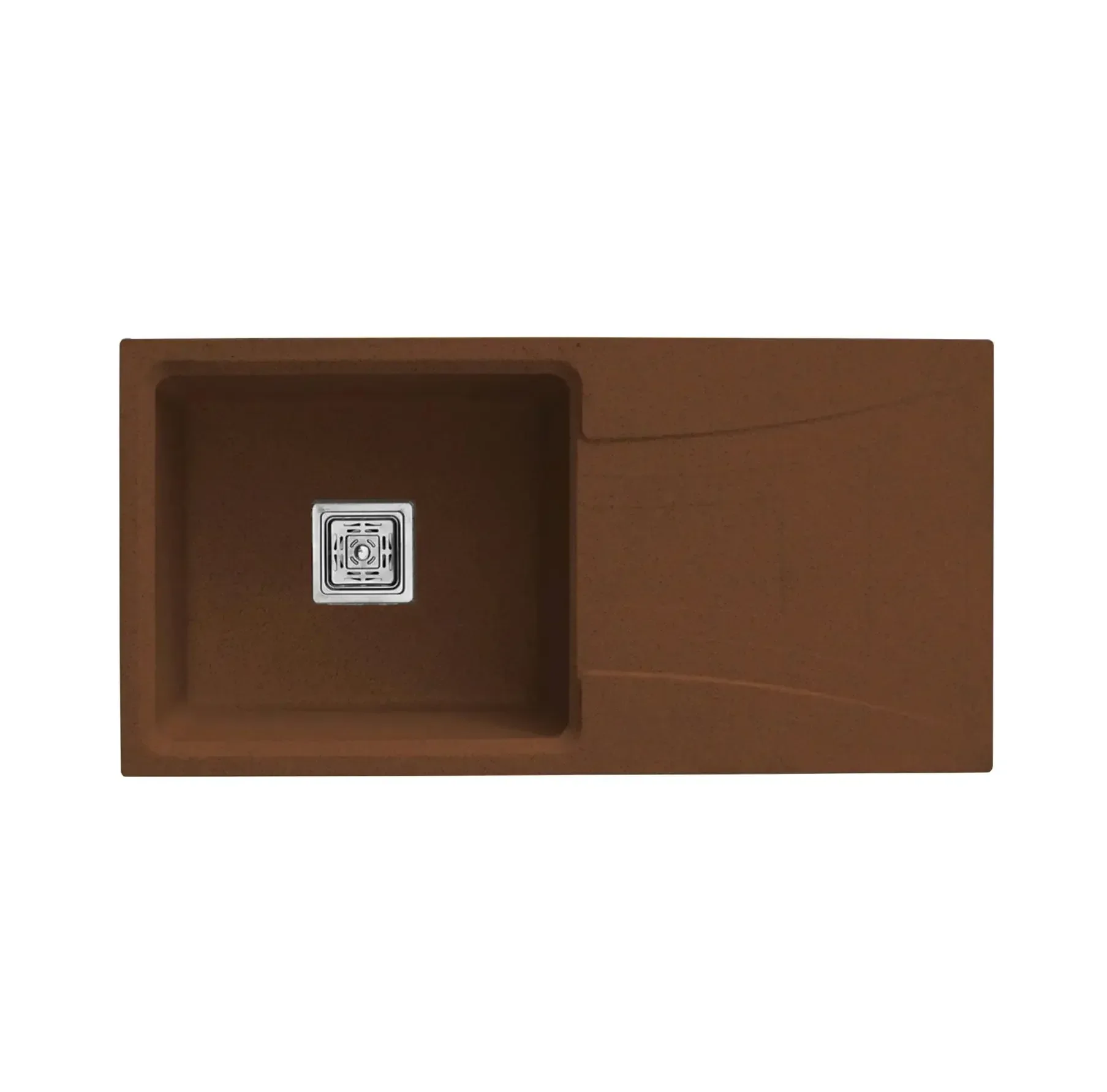 Quartz Kitchen Sink With Drain Board Brown (36×18x9 Inches) – 10-Year Warranty