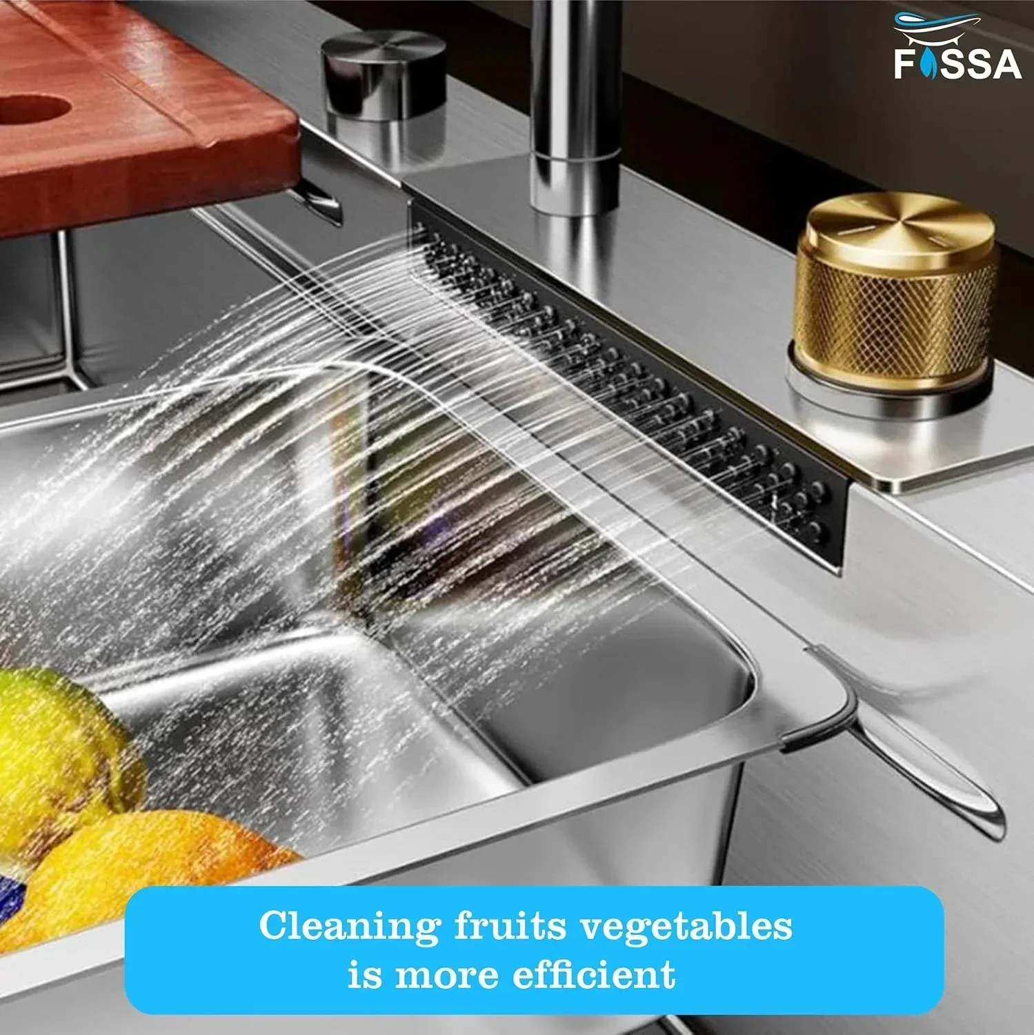 Smart Waterfall (37"x18"x10) Inch 304 Stainless Steel Kitchen Sink Silver - Image 2