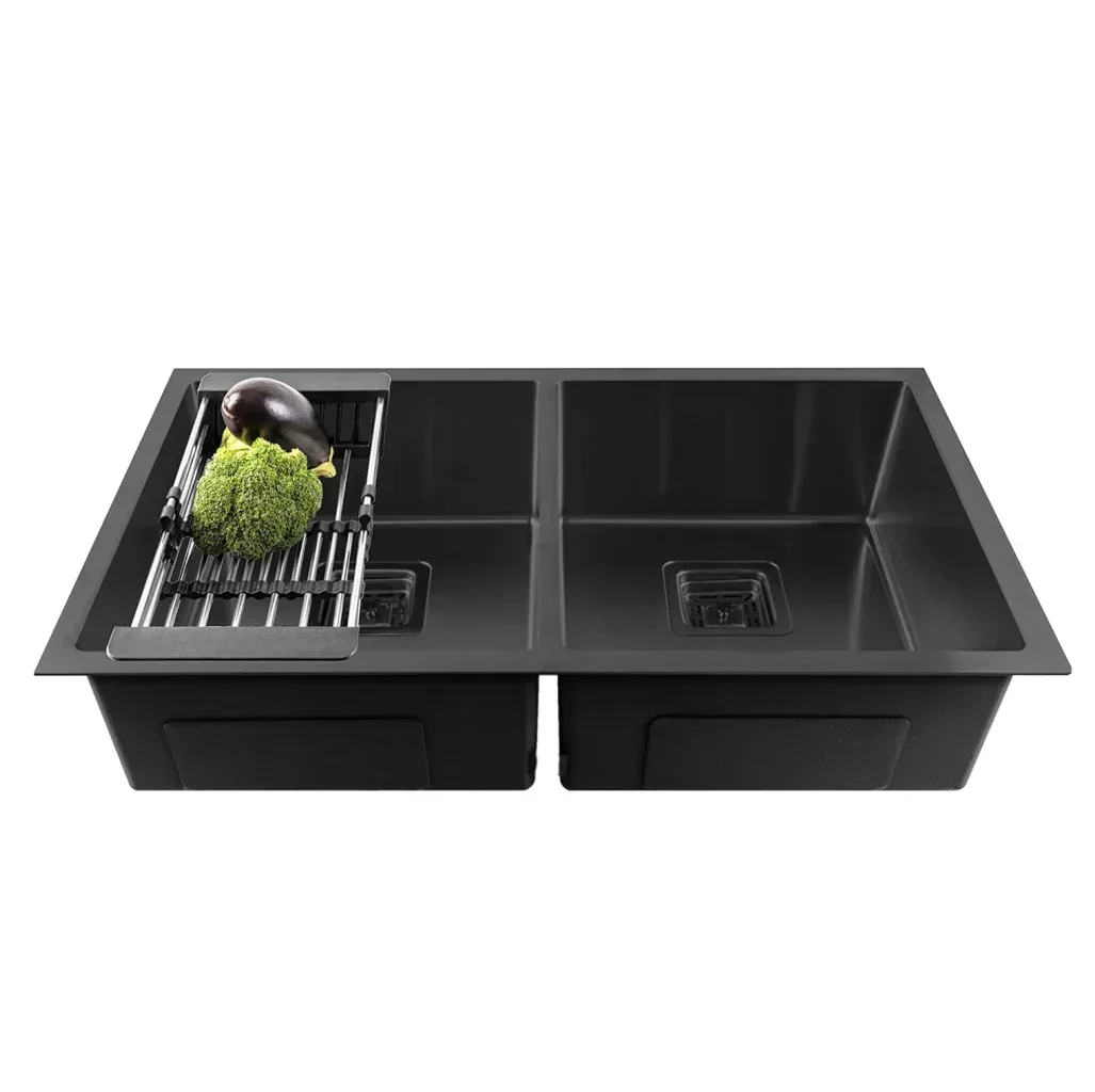 Honeycomb Embossed (37 x 18 x10) Inch Single Bowl Kitchen Sink with Nano Coating