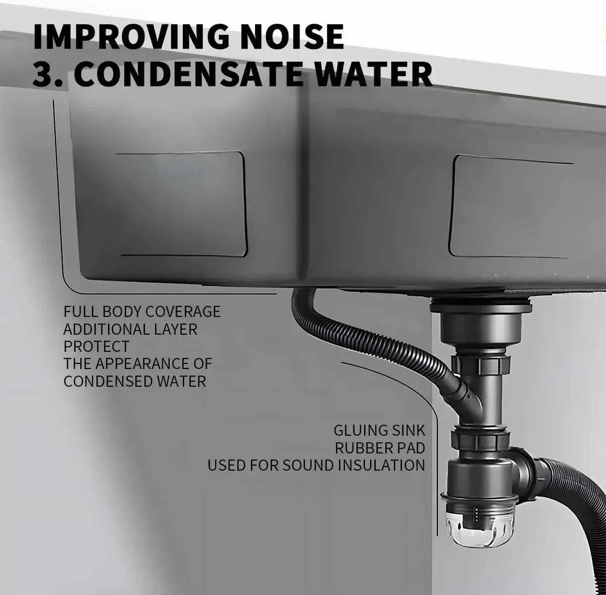 Smart Waterfall (37 x 18 x 10) Inch Premium Stainless Steel Kitchen Sink Black - Image 7