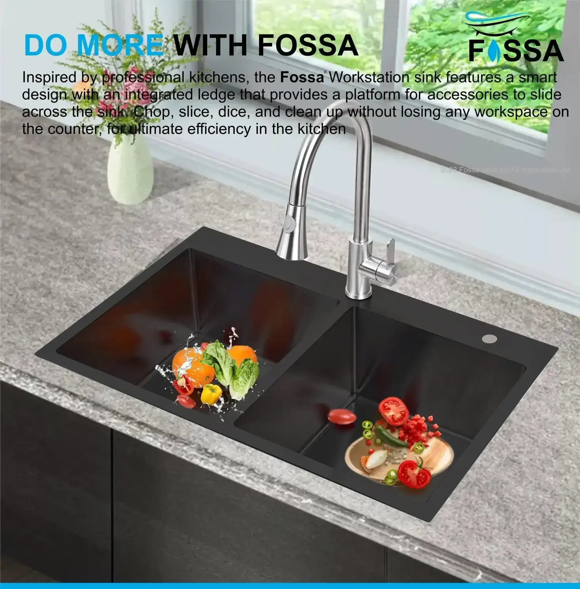 Premium Handmade (37"x18"x10) Inch Stainless Steel Double Bowl Black Kitchen Sink With Tap Hole - Image 4