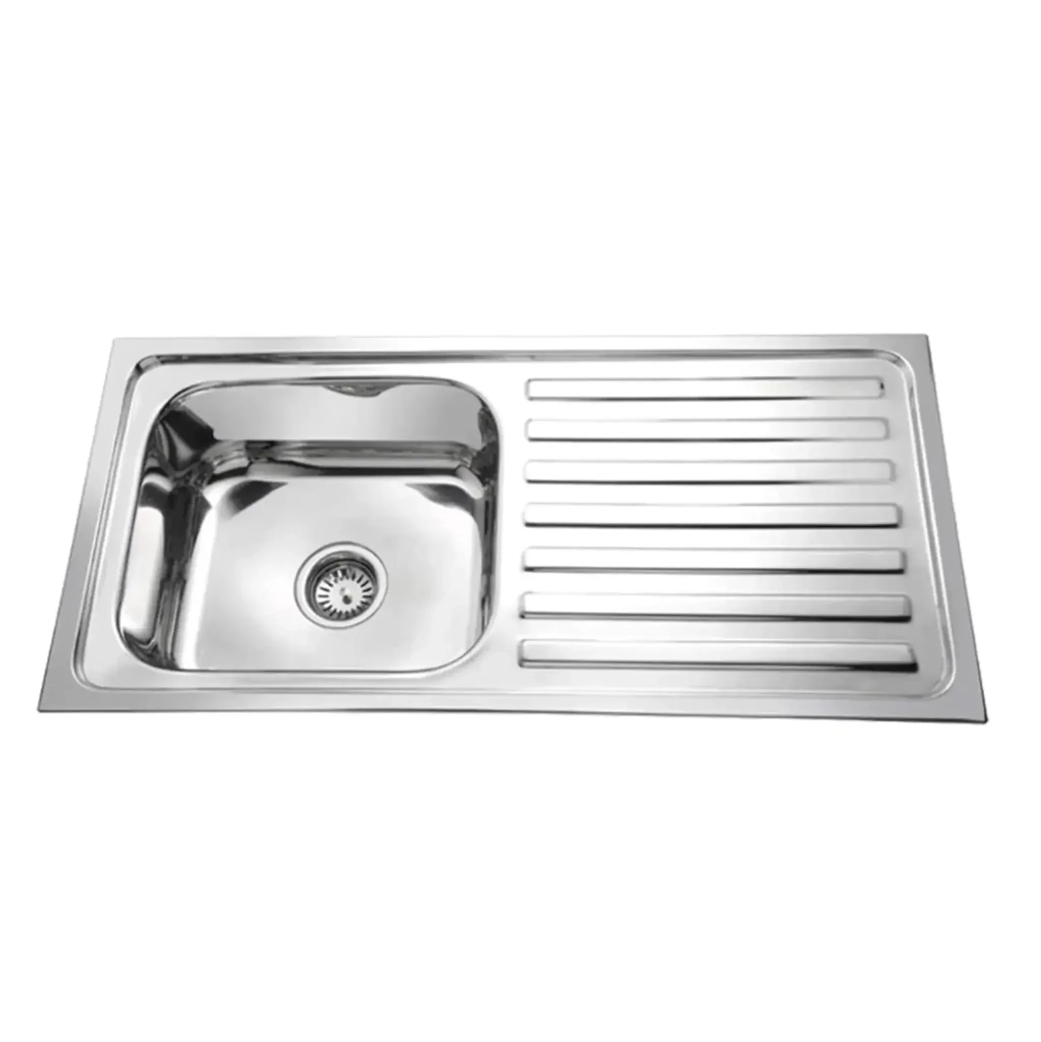 Premium Hydraulic (37"x18"x10") Single Bowl Drain Board Indian Kitchen Sink Glossy Finish