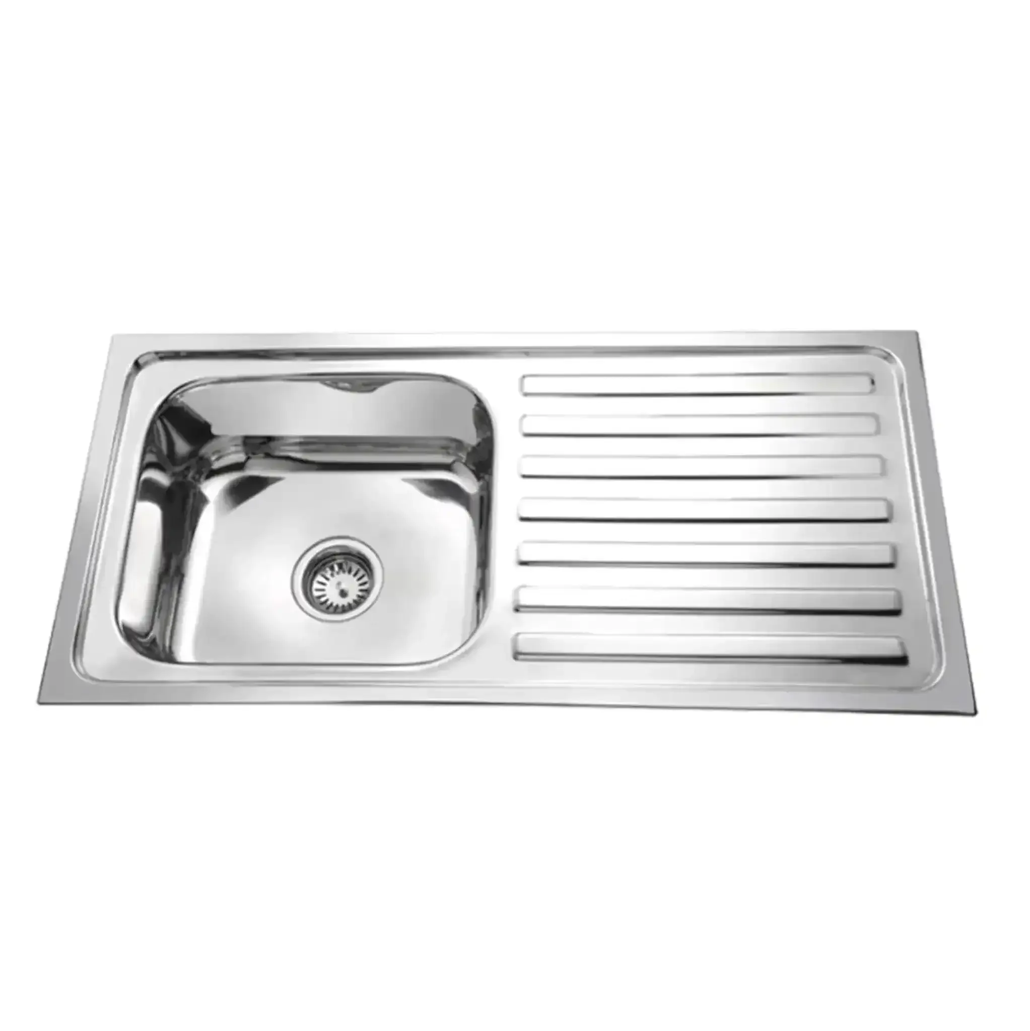 Premium Hydraulic (37"x18"x10") Sinhgle Bowl  Drain Board Indian Kitchen Sink Glossy Finish