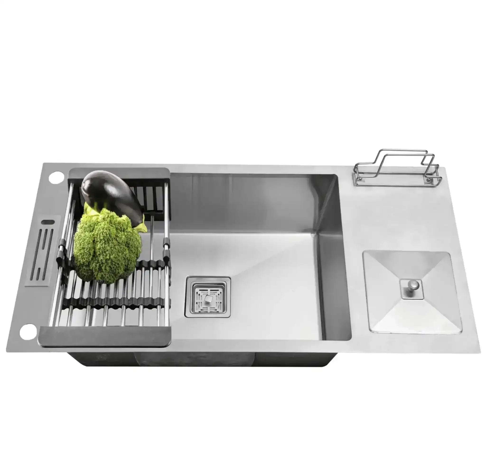 premium 37x18x10 Inch Stainless Steel Single Bowl Kitchen Sink with Dustbin Matte Finish