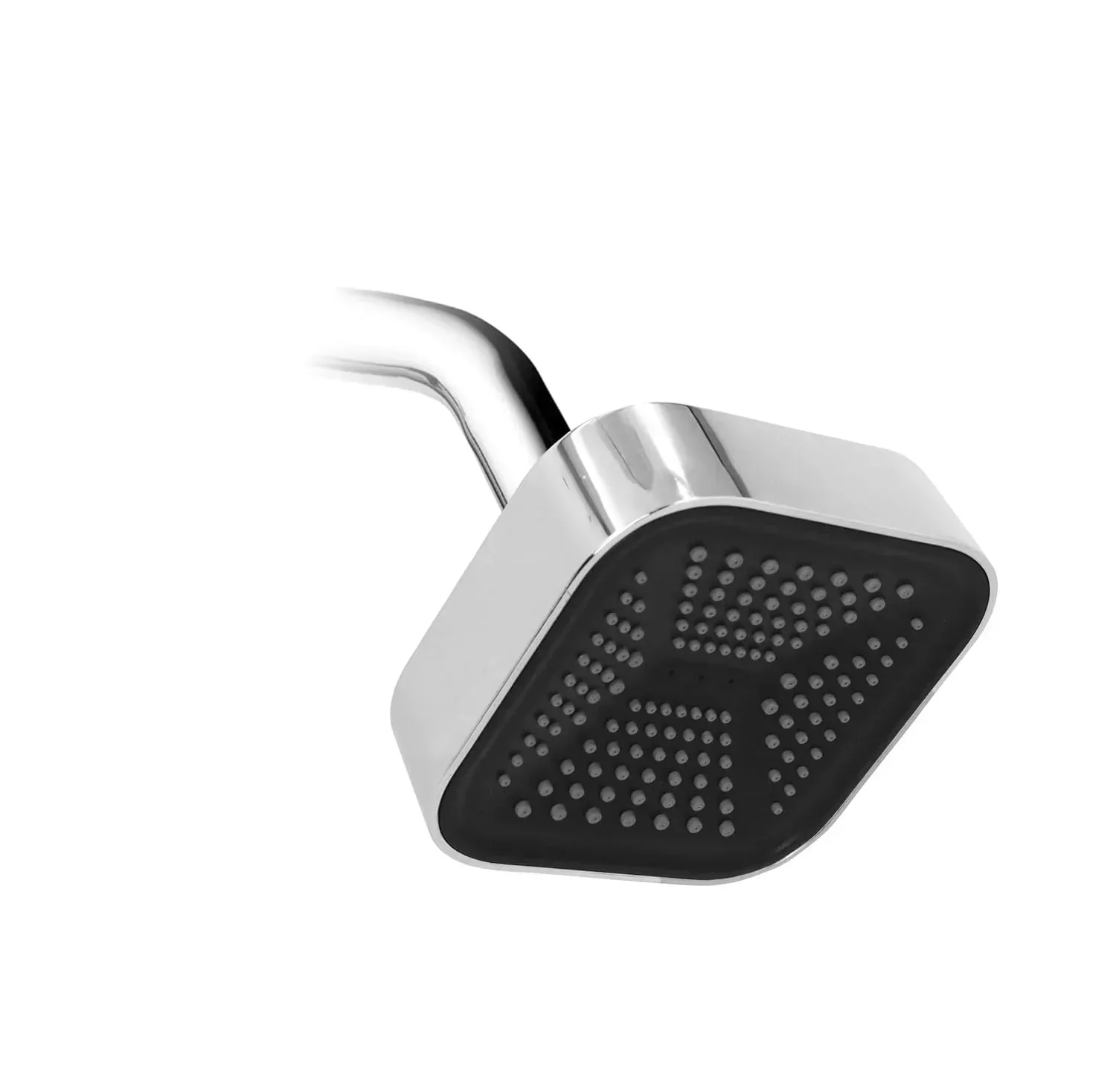 Curve (4x4 Inches) ABS Chrome Black Finish Overhead Shower With Arm (9 Inch)