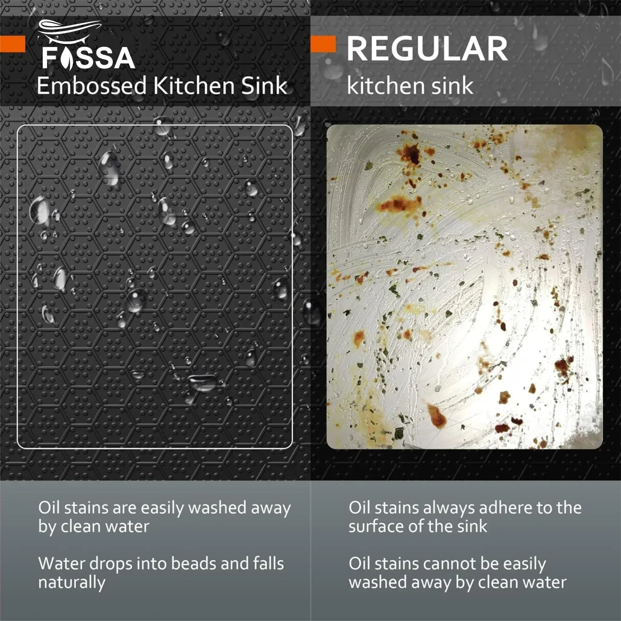 304 Honeycomb Embossed (45"x20"x10") Inch Double Bowl Black Kitchen Sink with Nano Coating - Image 5