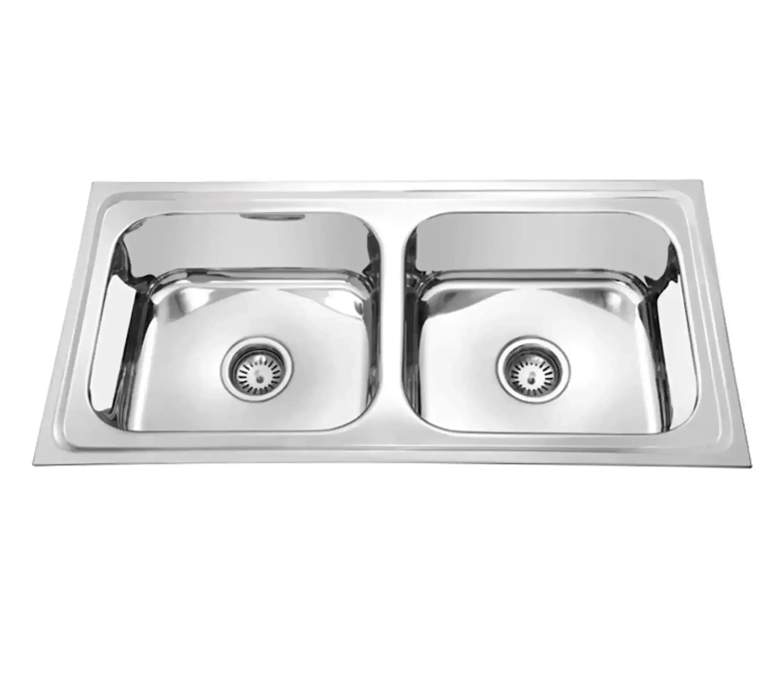 Premium Hydraulic (45"x20"x10") Double Bowl Indian Kitchen Sink Glossy Finish