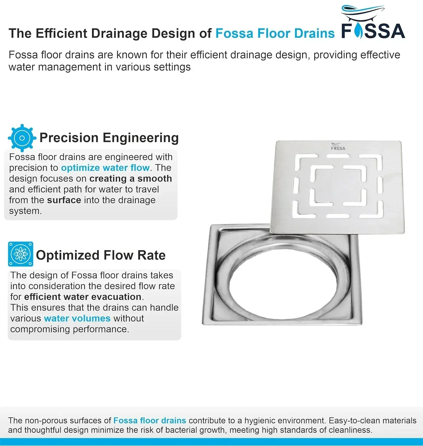 Apex Floor Drain (5 x 5 Inches) Premium Stainlees Steel - Image 5