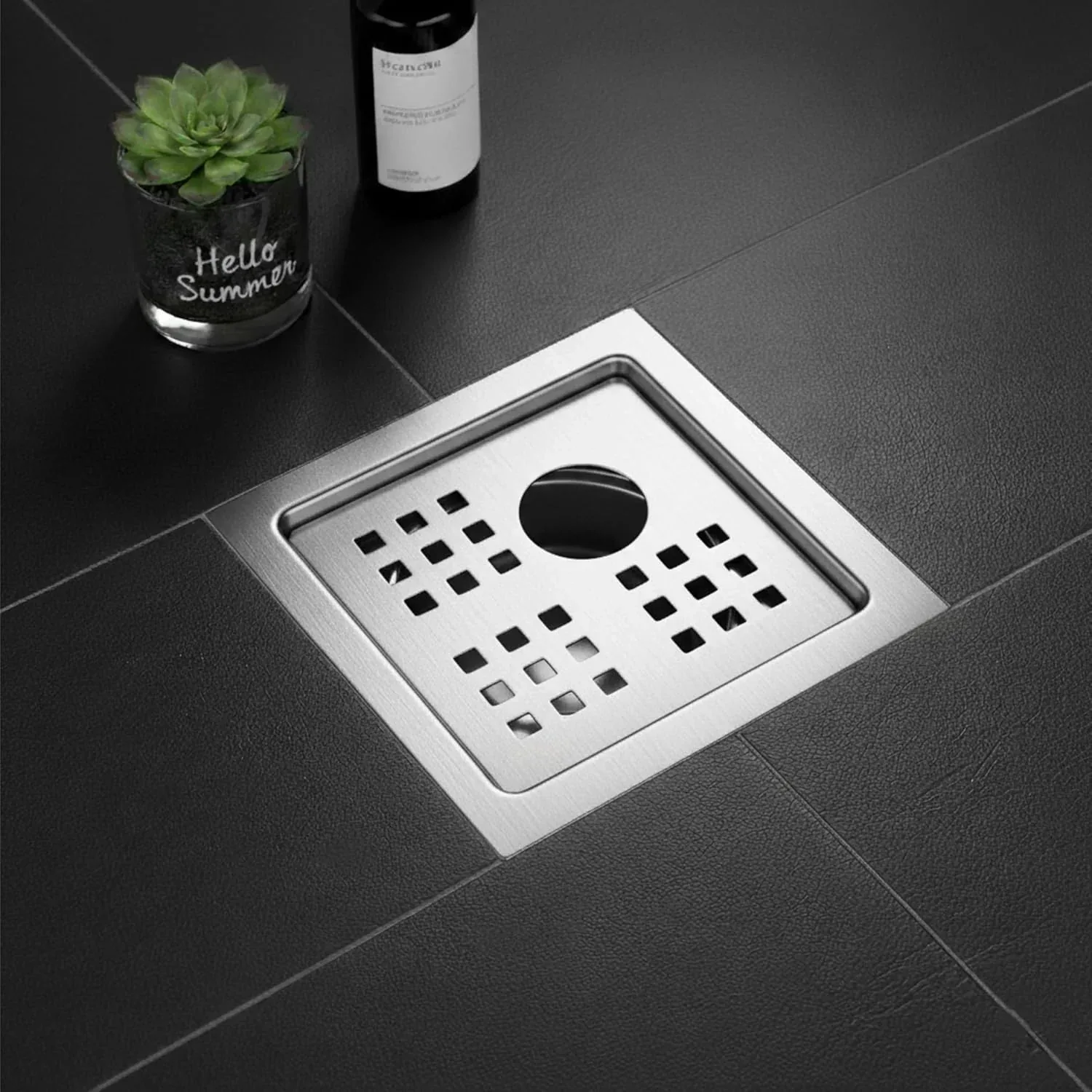 Pearl Floor Drain (5 x 5 Inches) Premium Stainlees Steel With Hole