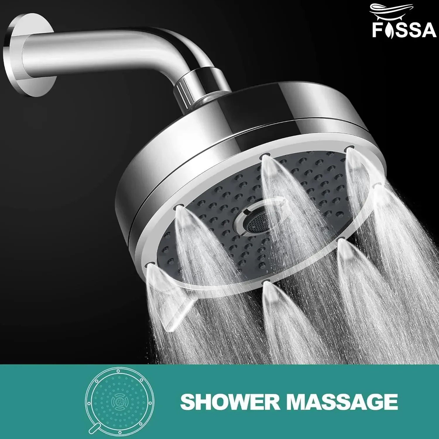 Wondra (4x4 Inches) 3-Spray Multifunction Chrome Finish Overhead Shower Without Arm - Image 3