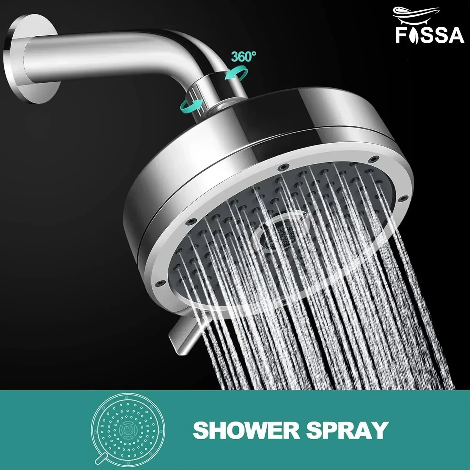 Wondra (4x4 Inches) 3-Spray Multifunction Chrome Finish Overhead Shower Without Arm - Image 4