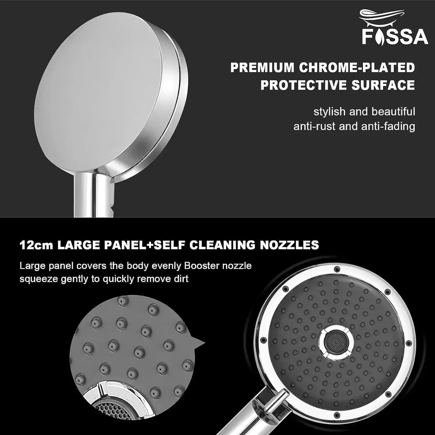 5"x5" Wondra 3-Spray Hand Shower – Chrome Finish (Only Hand shower) - Image 4
