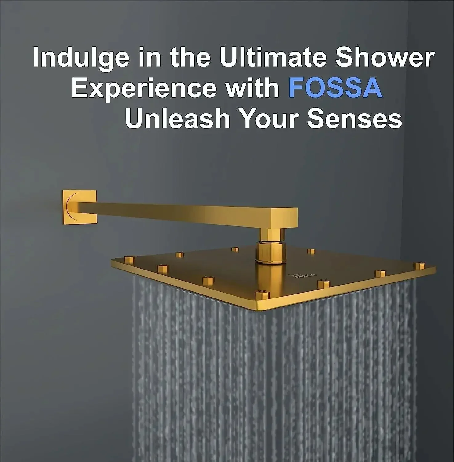 8 Inch Rainfall Overhead Shower Gold With Arm (18 Inch) - Image 3