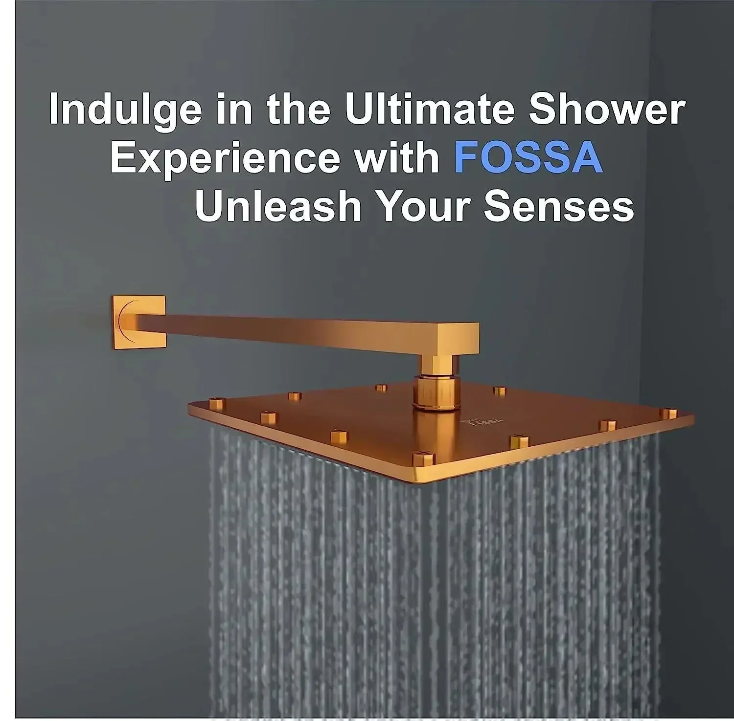 8 Inch Rainfall Overhead Shower Rose Gold With Arm (18 Inch) - Image 8