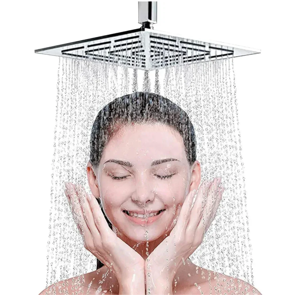 Amaze (6x6 Inches) 304- Grade Stainless Steel Chrome Finish Overhead Shower Without Arm