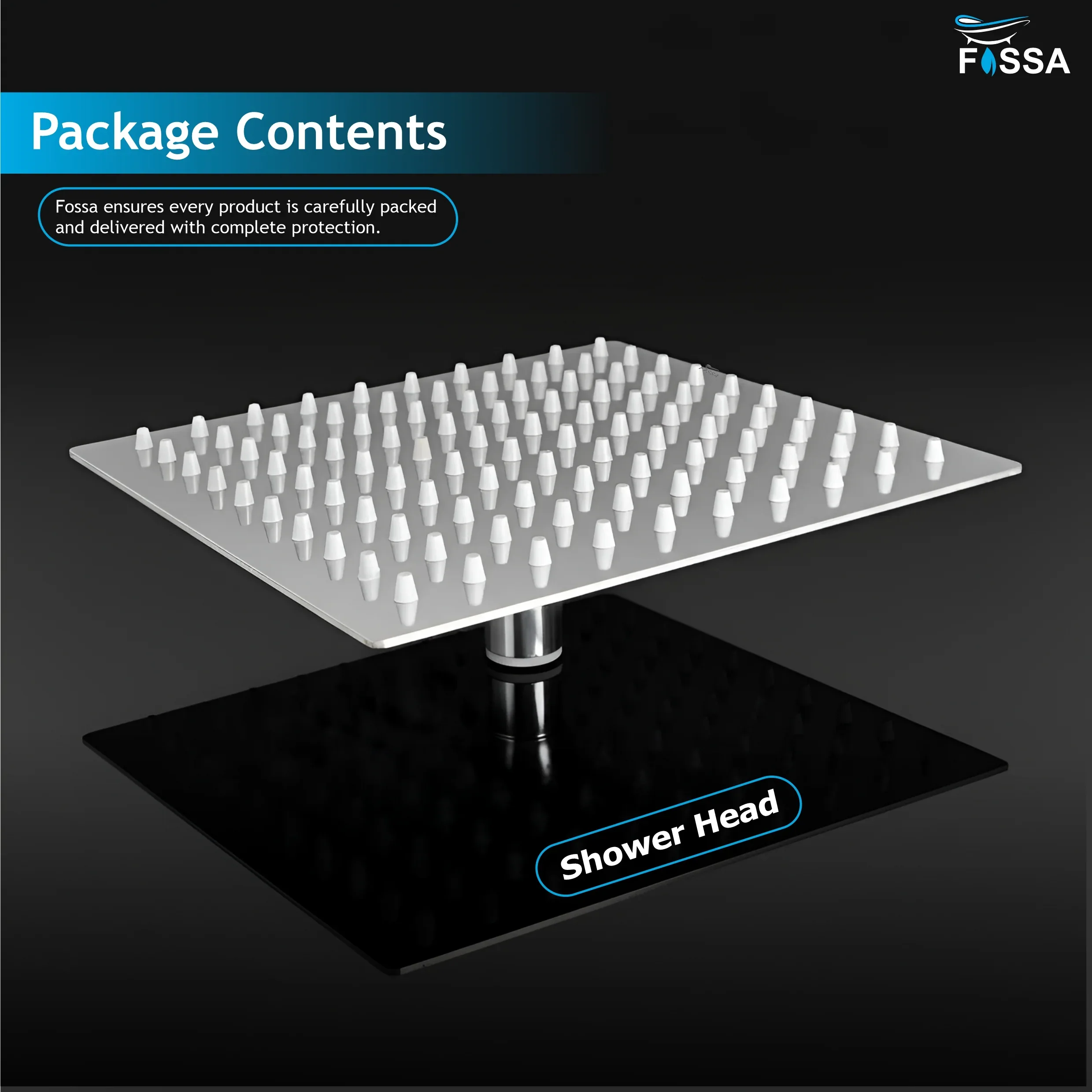 Ultra 8x8 in 304 Stainless Steel Square Rain Overhead Shower Head Silver Chrome finish (Without Arm) - Image 7