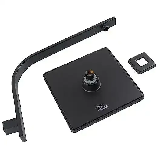 8 Inch Rain Square Overhead Shower Black With Arm (18 Inch) - Image 3