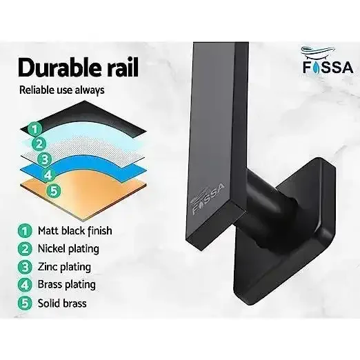 8 Inch Rain Square Overhead Shower Black With Arm (18 Inch) - Image 6