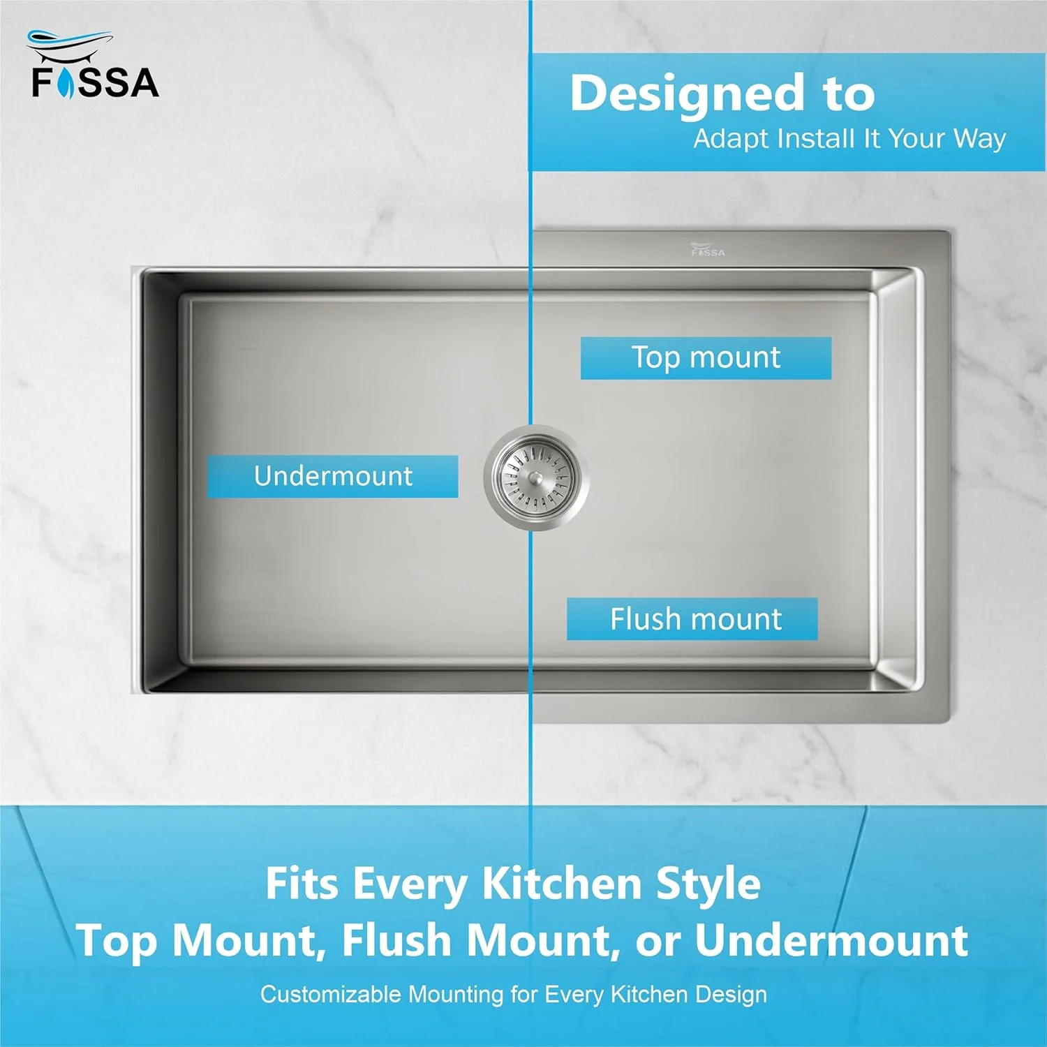 Aqua 304 Handmade (32 x 18 x 09 ) Inch SS Round Coupling Single Bowl Silver Kitchen Sink - Image 4