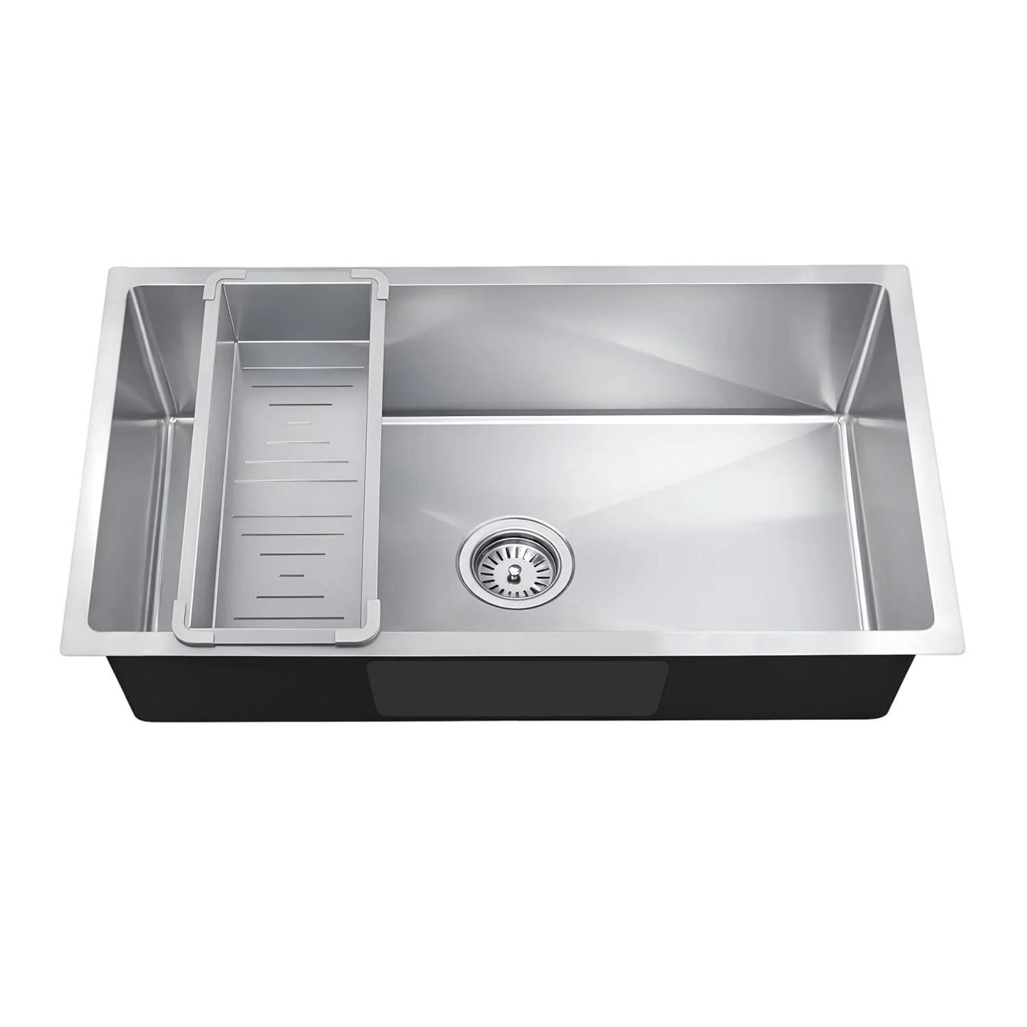 Aqua 304 Handmade (32 x 18 x 09 ) Inch SS Round Coupling Single Bowl Silver Kitchen Sink - Image 7