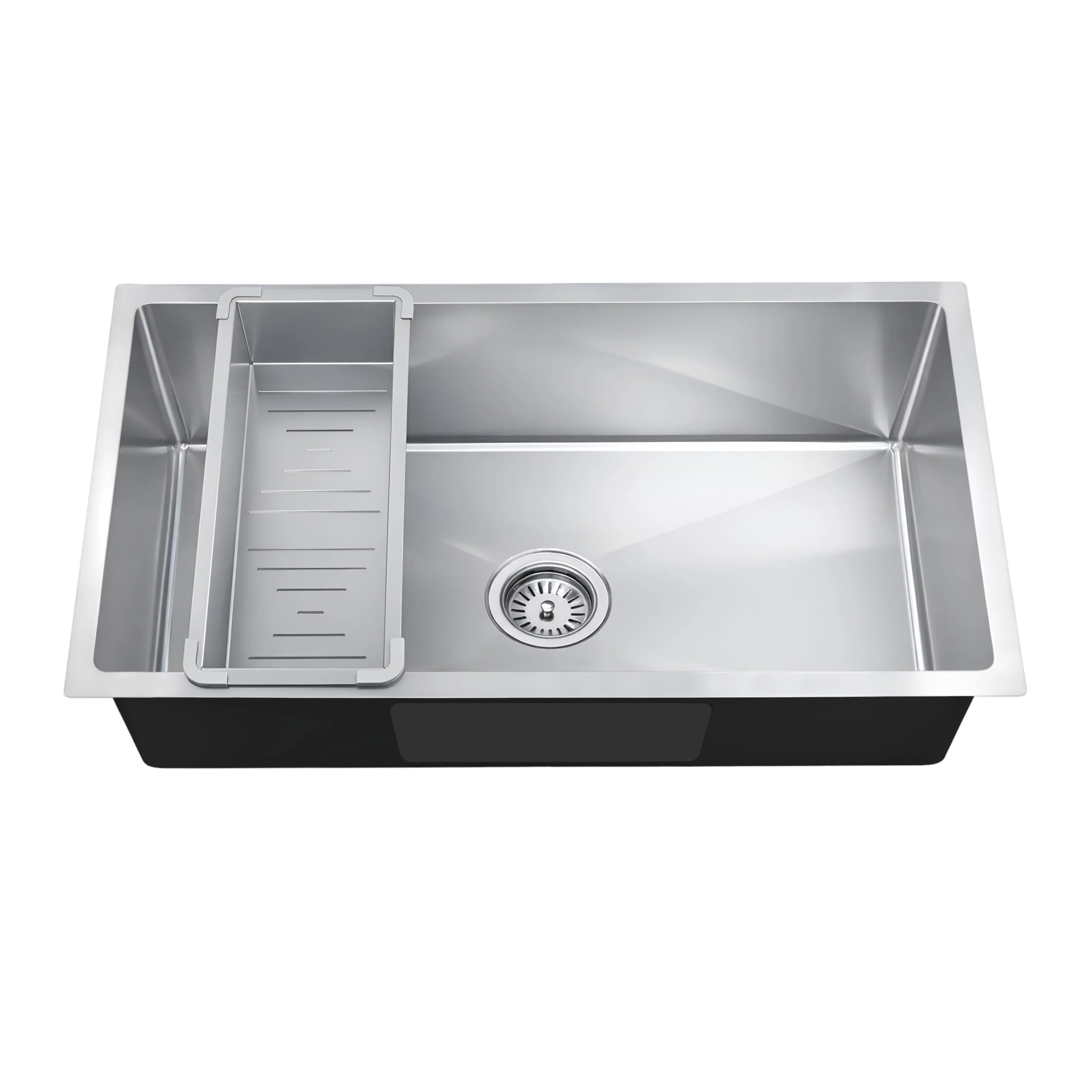 Aqua 304 Handmade  (32 x 20 x 09 ) Inch SS Single bowl Bowl Round Coupling Silver Kitchen Sink - Image 7