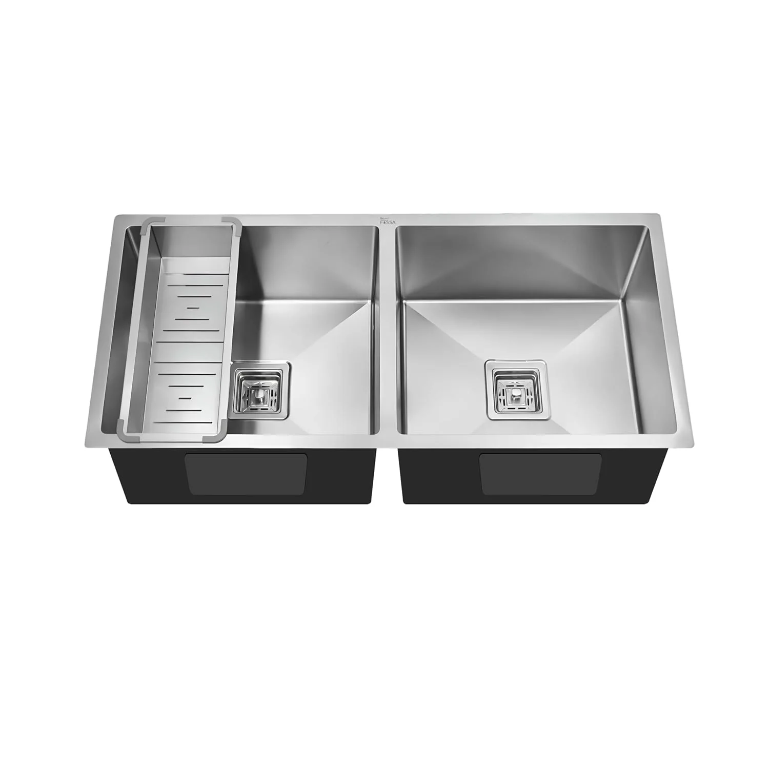 Aqua 304 Grade Handmade 37"x18"x09" Inch SS Double Bowl Square Coupling Silver Kitchen Sink - Image 8