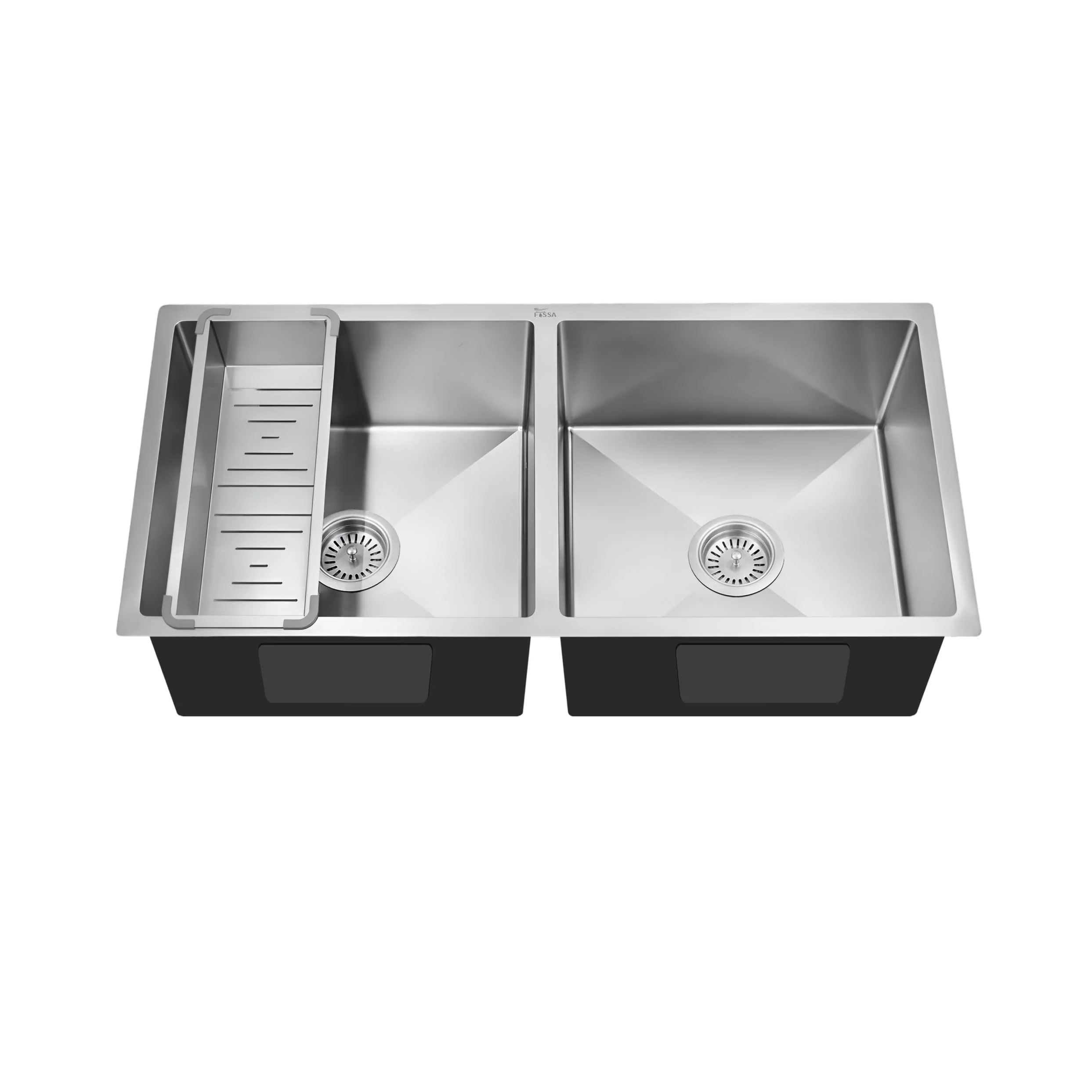 Aqua 304 Handmade ( 37"x18"x09" ) Inch SS Double Bowl Round Coupling  Silver Kitchen Sink - Image 7