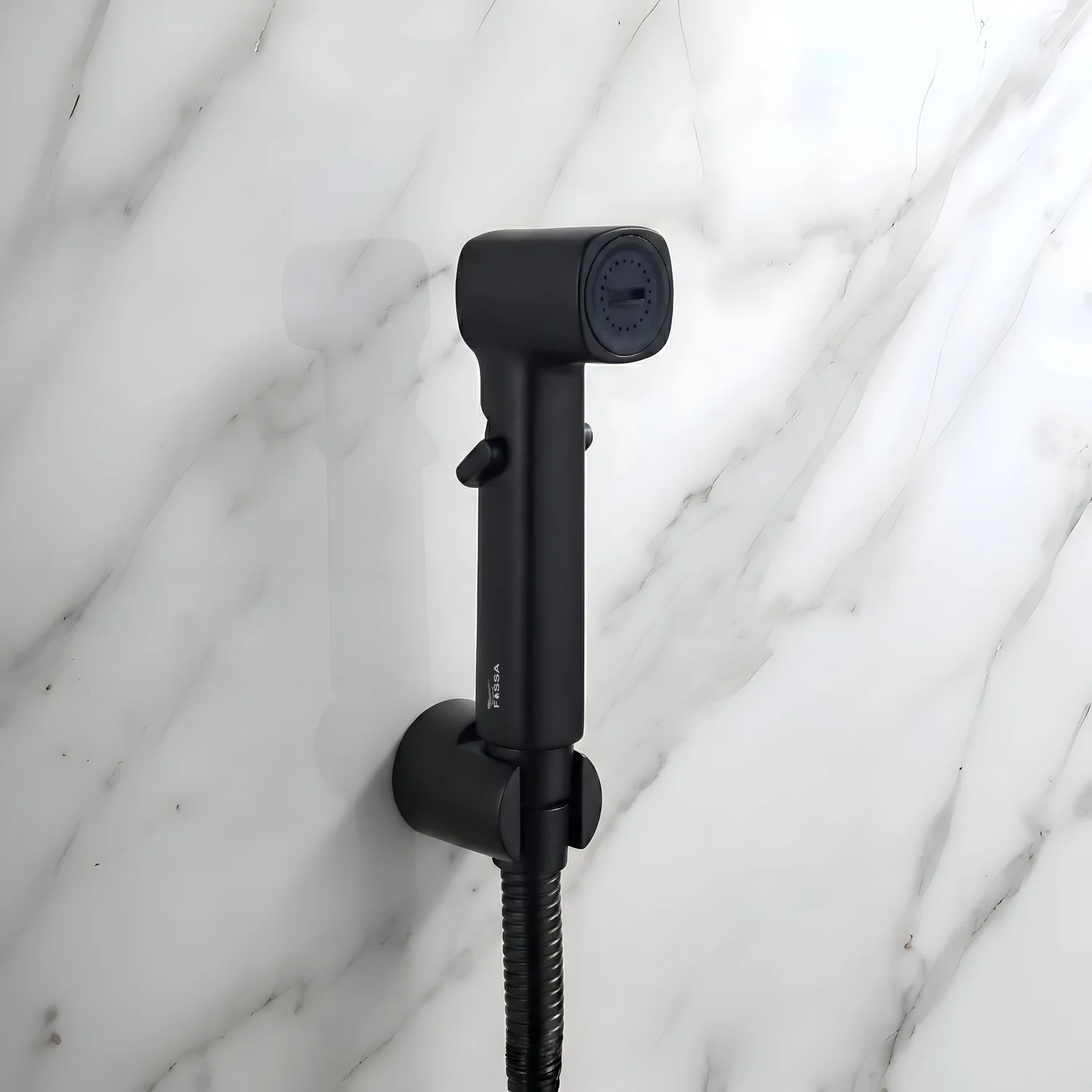Jet Spray Black ABS Health Faucet with 1 Meter 304-Grade SS Flexible Hose Pipe & Hook