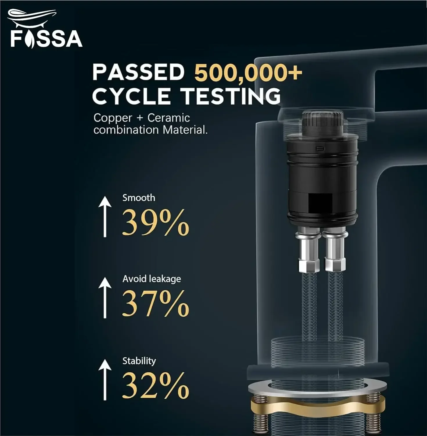 Fossa Brass Single Lever Basin Mixer Tap – Chrome Finish - Image 2