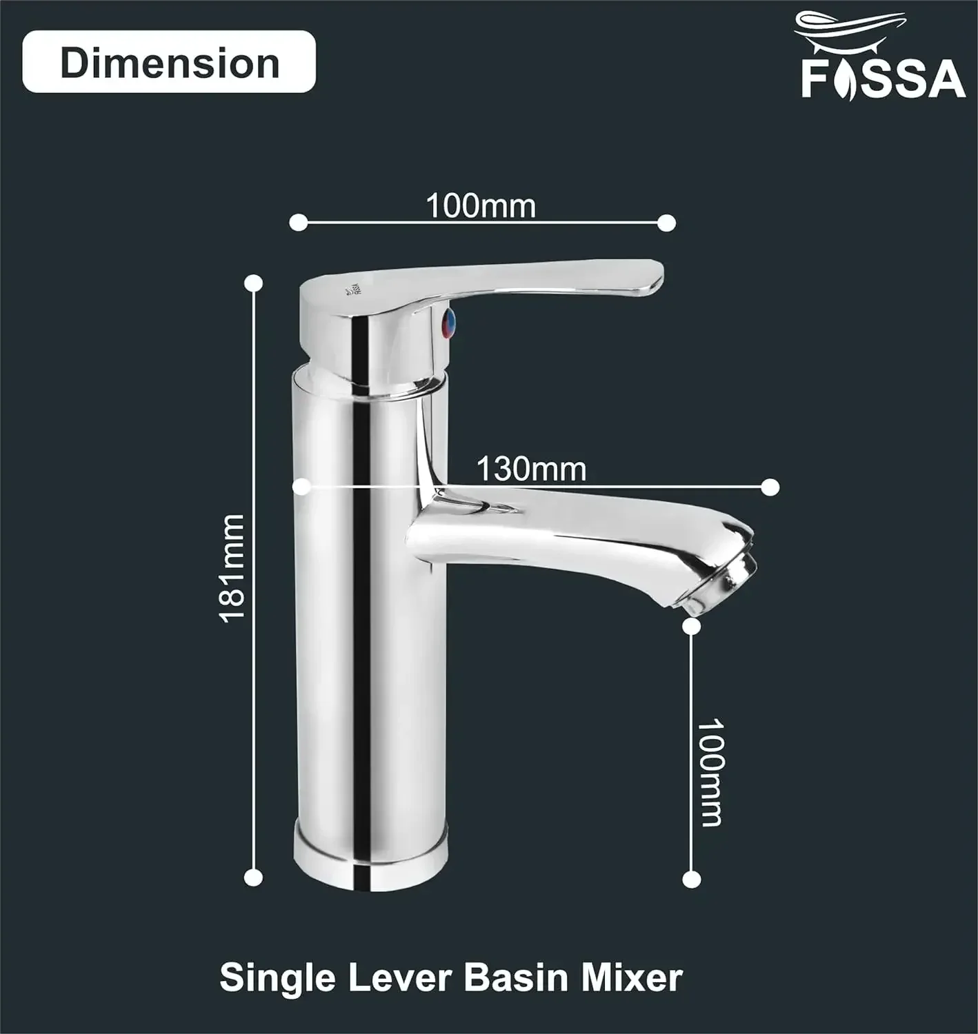Fossa Brass Single Lever Basin Mixer Tap – Chrome Finish - Image 3