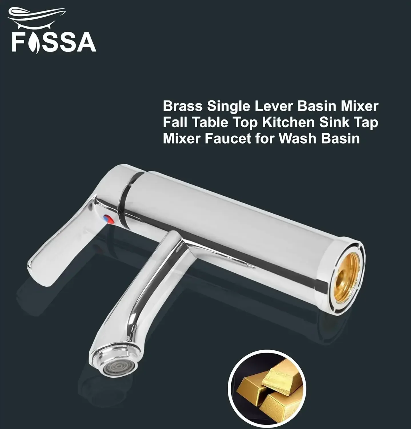Fossa Brass Single Lever Basin Mixer Tap – Chrome Finish - Image 7