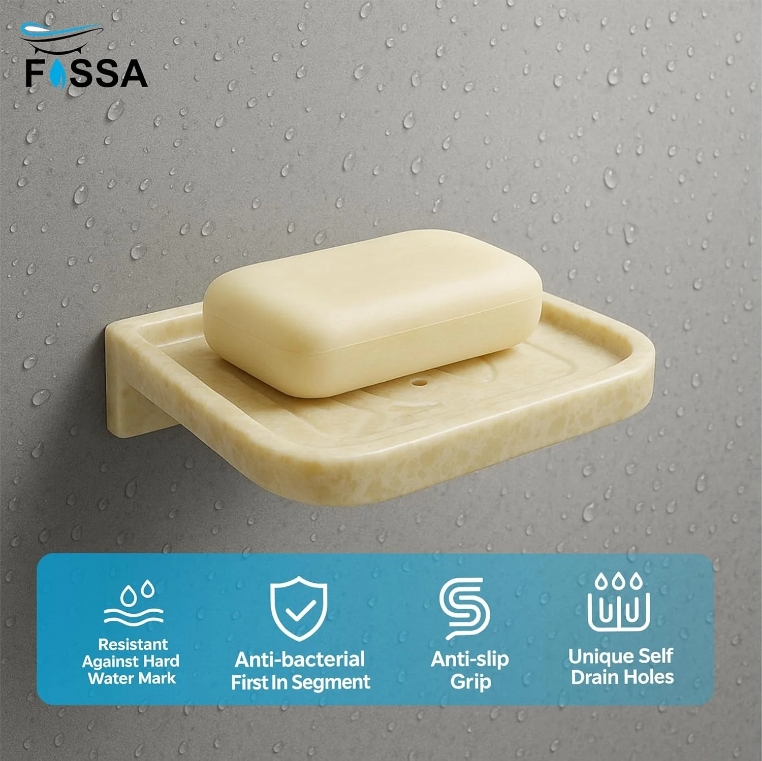 Ceramic Ivory Unbreakable Soap Dish  Rectangular Glossy Finish (RM-118) - Image 3
