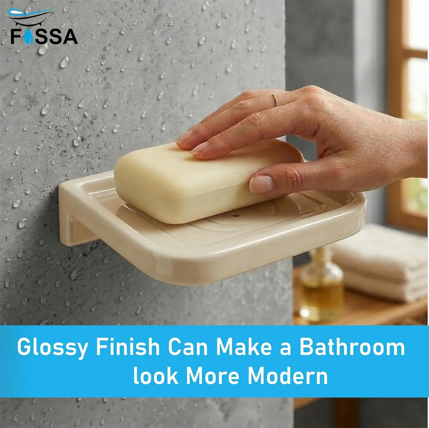 Ceramic Ivory Unbreakable Soap Dish  Rectangular Glossy Finish (RM-118) - Image 4