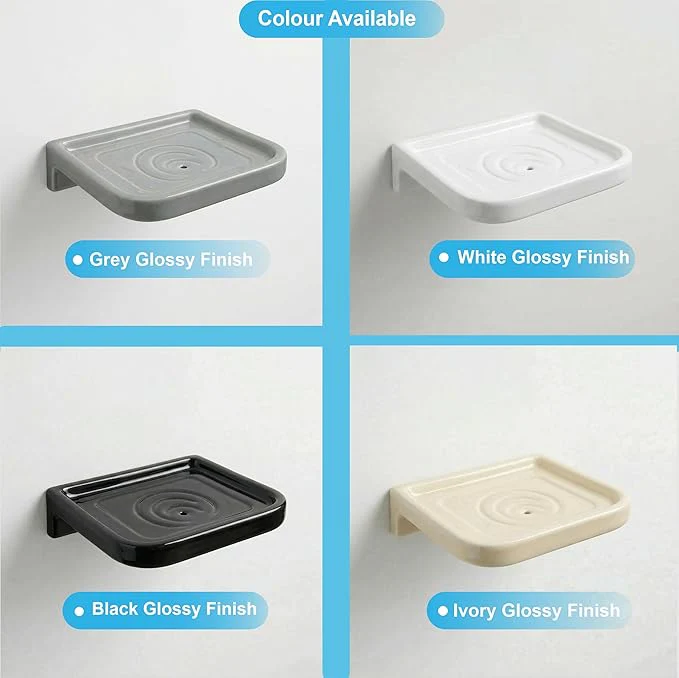 Ceramic Ivory Unbreakable Soap Dish  Rectangular Glossy Finish (RM-118) - Image 6